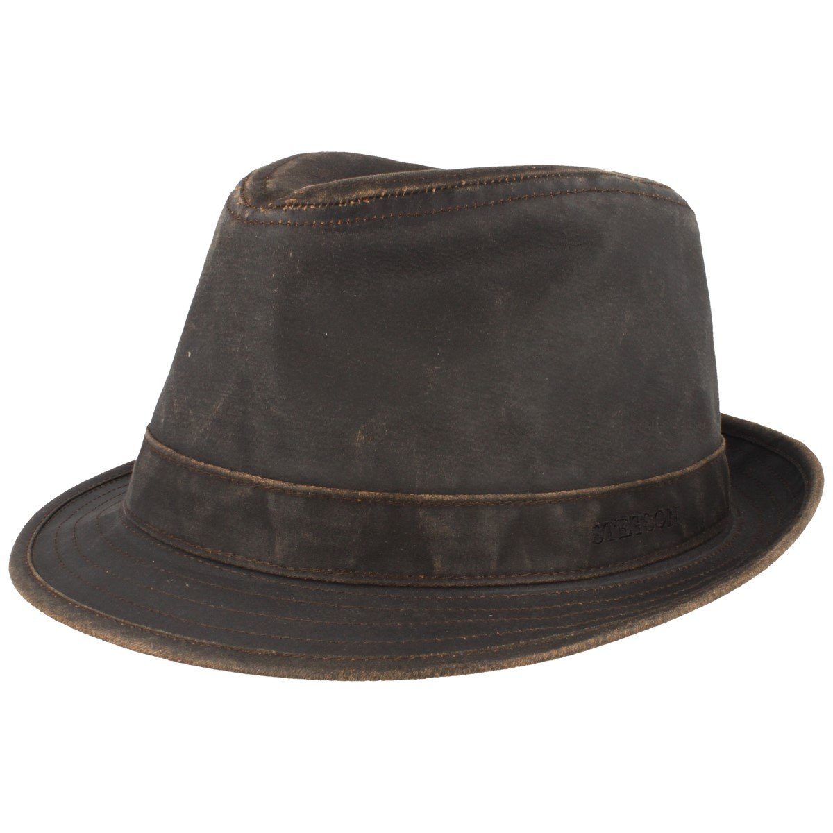 Stetson Trilby mit UV-Schutz 40+ im Leder-Vintage-Look