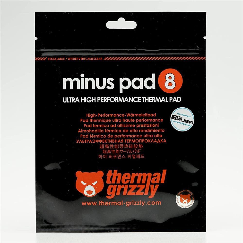 Thermal Grizzly CPU Kühler Minus Pad 8 - 120 x 20 x 1,0 mm Wärmeleitpad, selbstklebend, gute Wärmeleitfähigkeit, für Computer oder Laptop