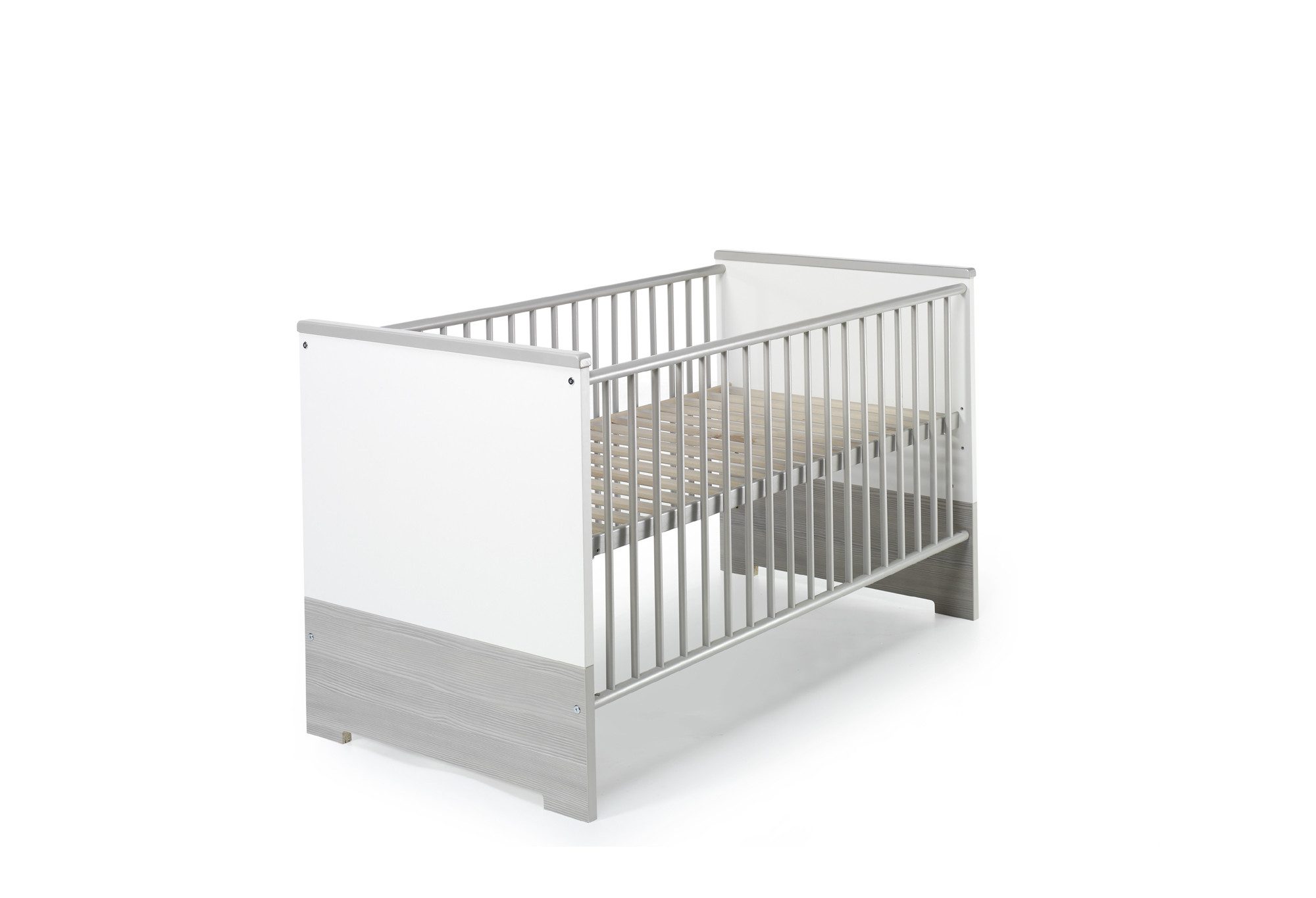 Schardt Babyzimmer-Komplettset Schardt 3-tlg Kinderzimmer Eco Silber mit Schrank 2 Türen/Seitenregal