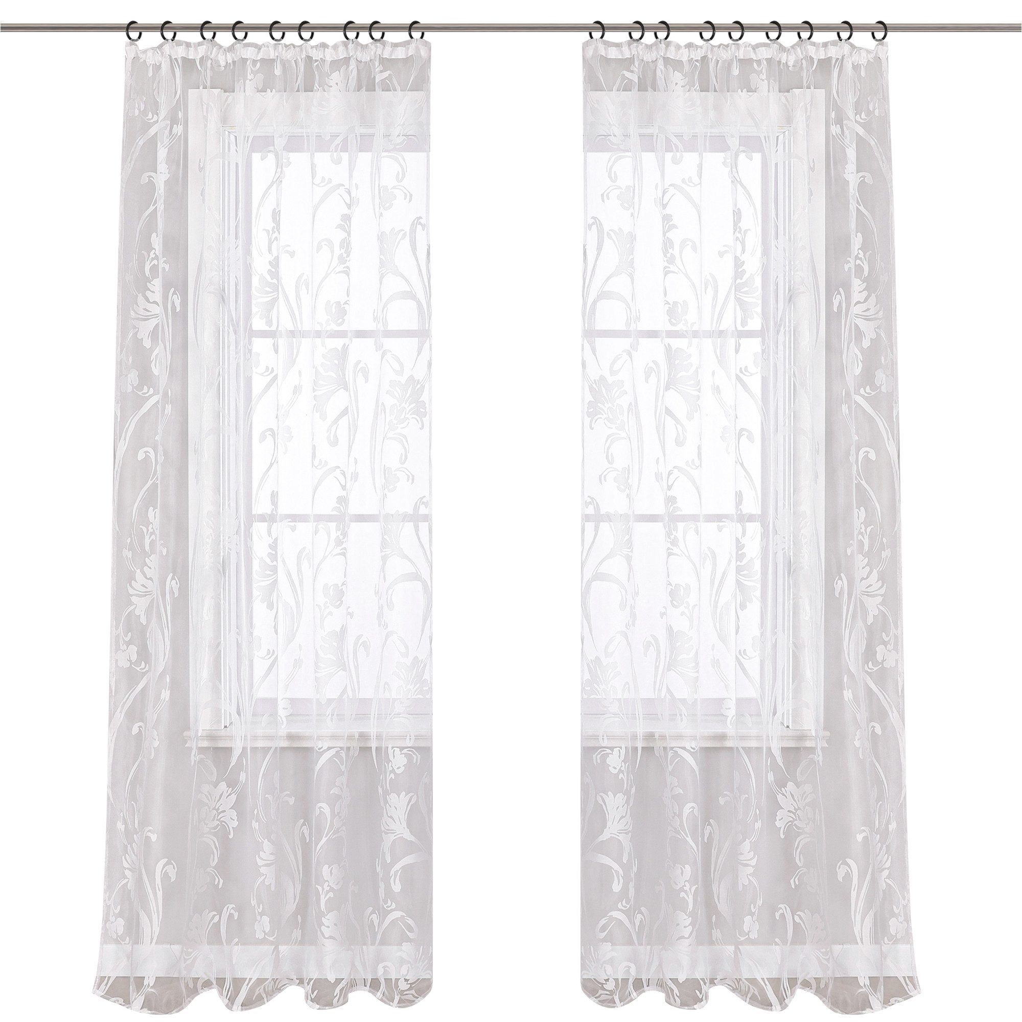 Joyswahl Vorhang (1 St), Kräuselband, Voile Ausbrenner Muster Gardinenschal günstig online kaufen