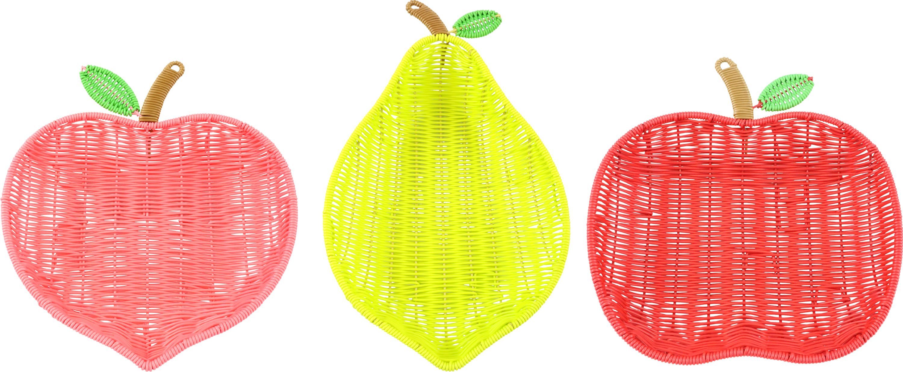 FURNARO Dekoschale (3-tlg. Schalenset), Verspieltes Obstdesign mit leuchtenden Farben