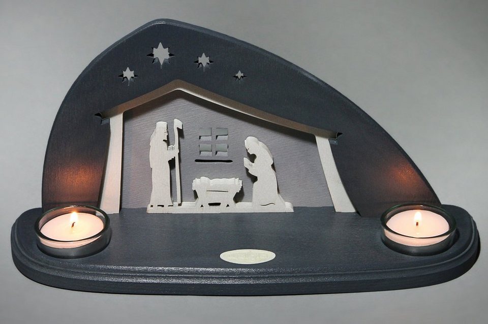 Weigla Teelichthalter Bethlehem, Weihnachtsdeko, Aus Buchenholz/Sperrholz  gefertigt