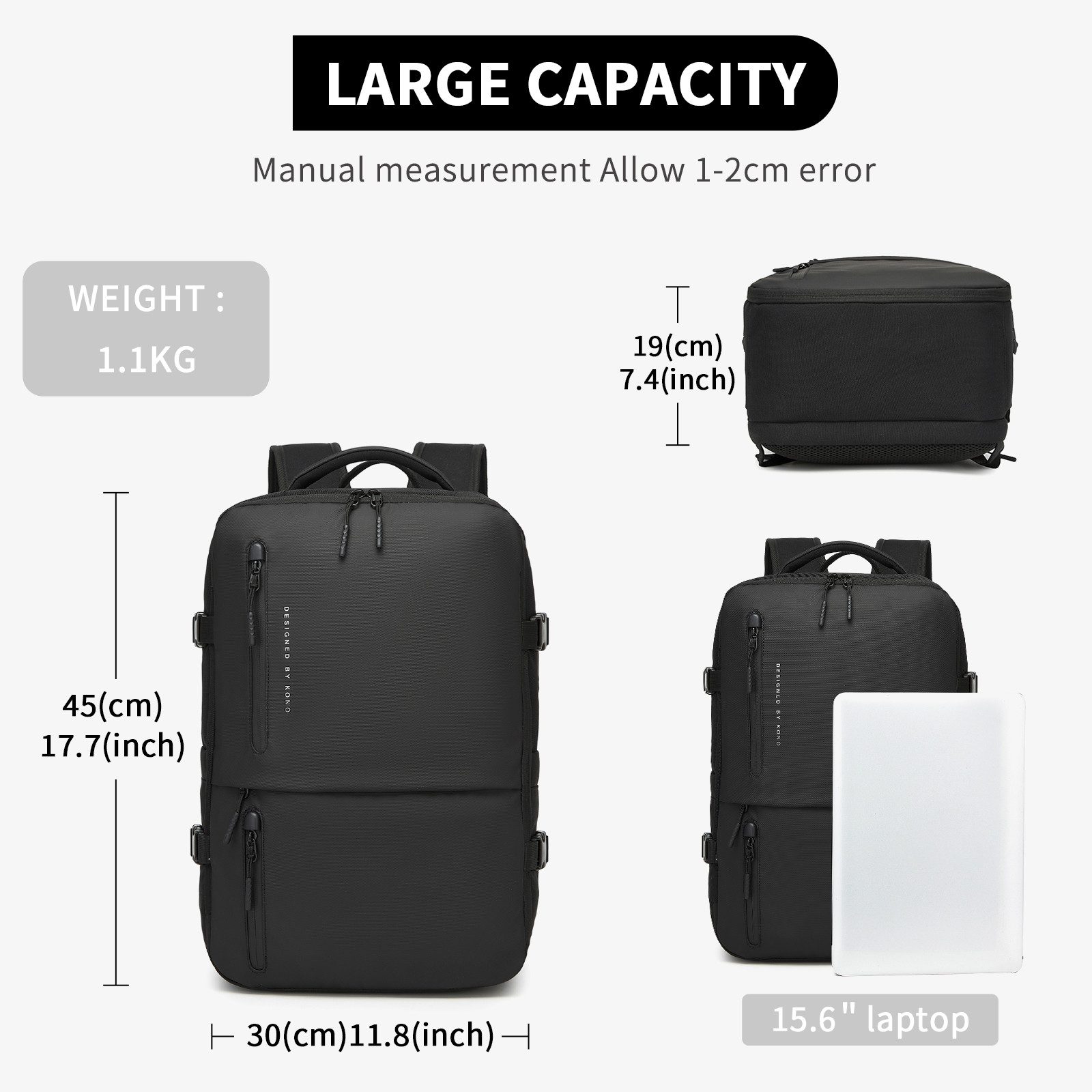 KONO Reiserucksack Reiselaptop-Rucksack mit Usb- & günstig online kaufen