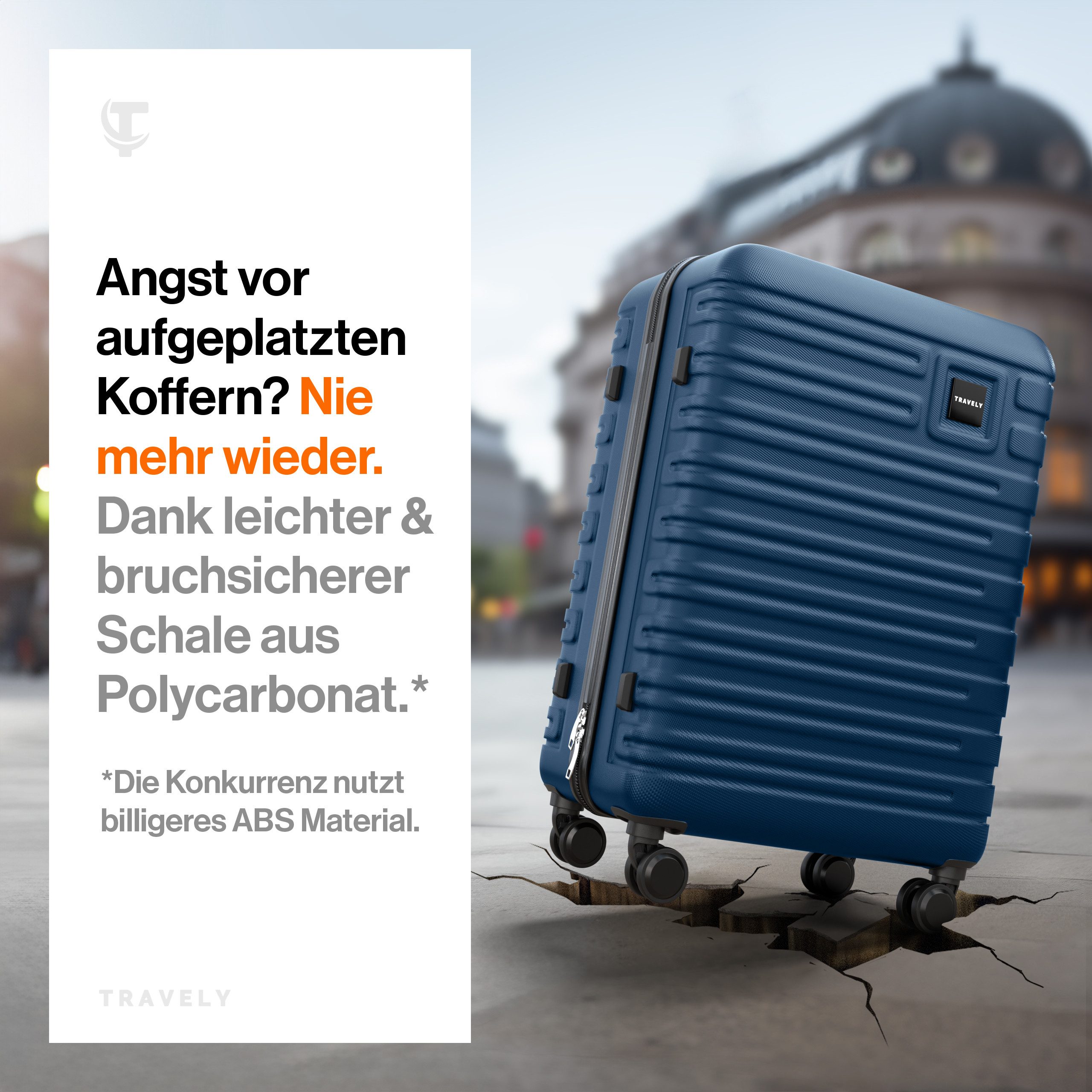 Travely Koffer Polycarbonat Koffer L 67cm - Reisekoffer, Hartschalenkoffer, günstig online kaufen