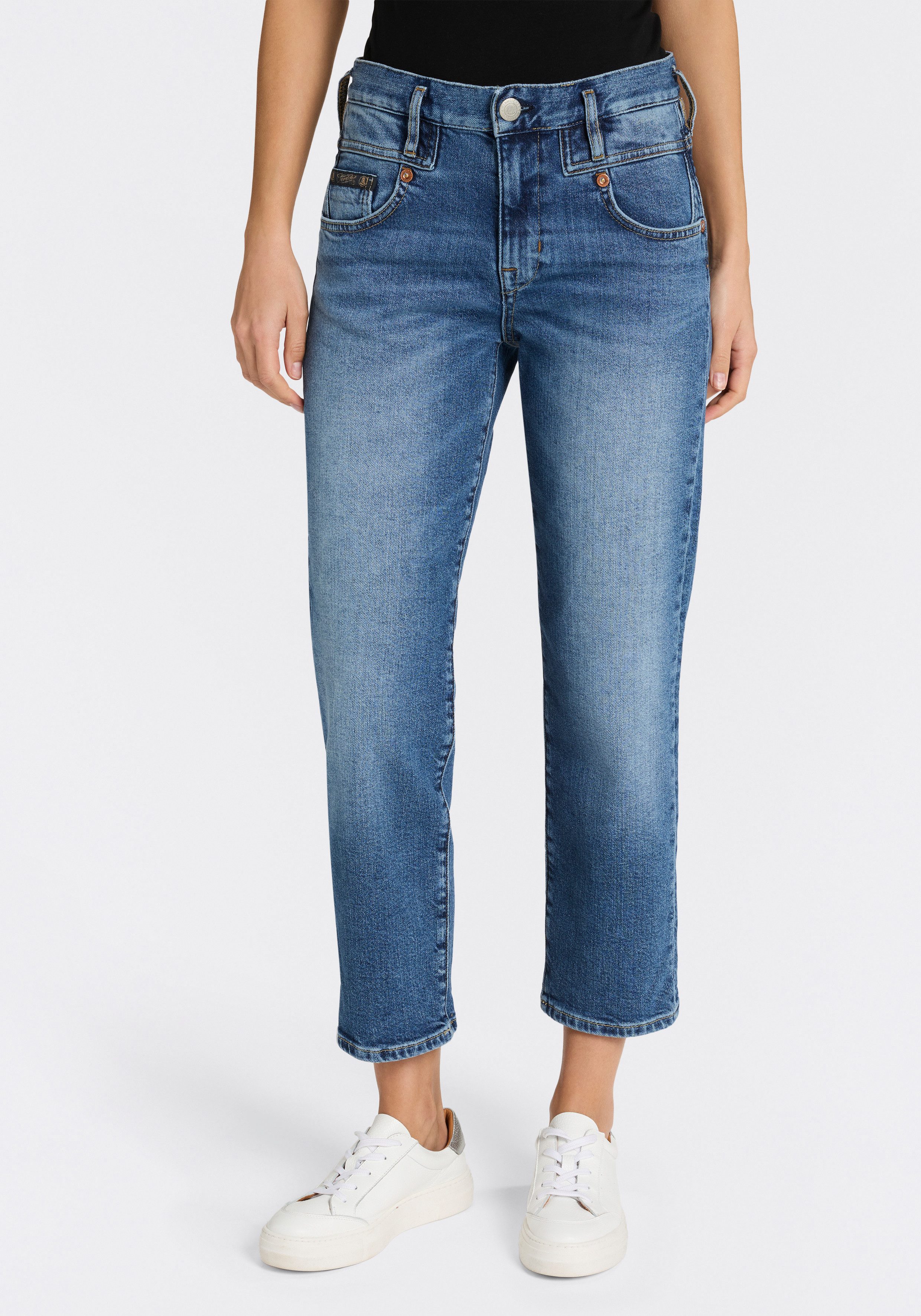 Herrlicher 5-Pocket-Jeans Breezy Cropped Denim Straight Fit