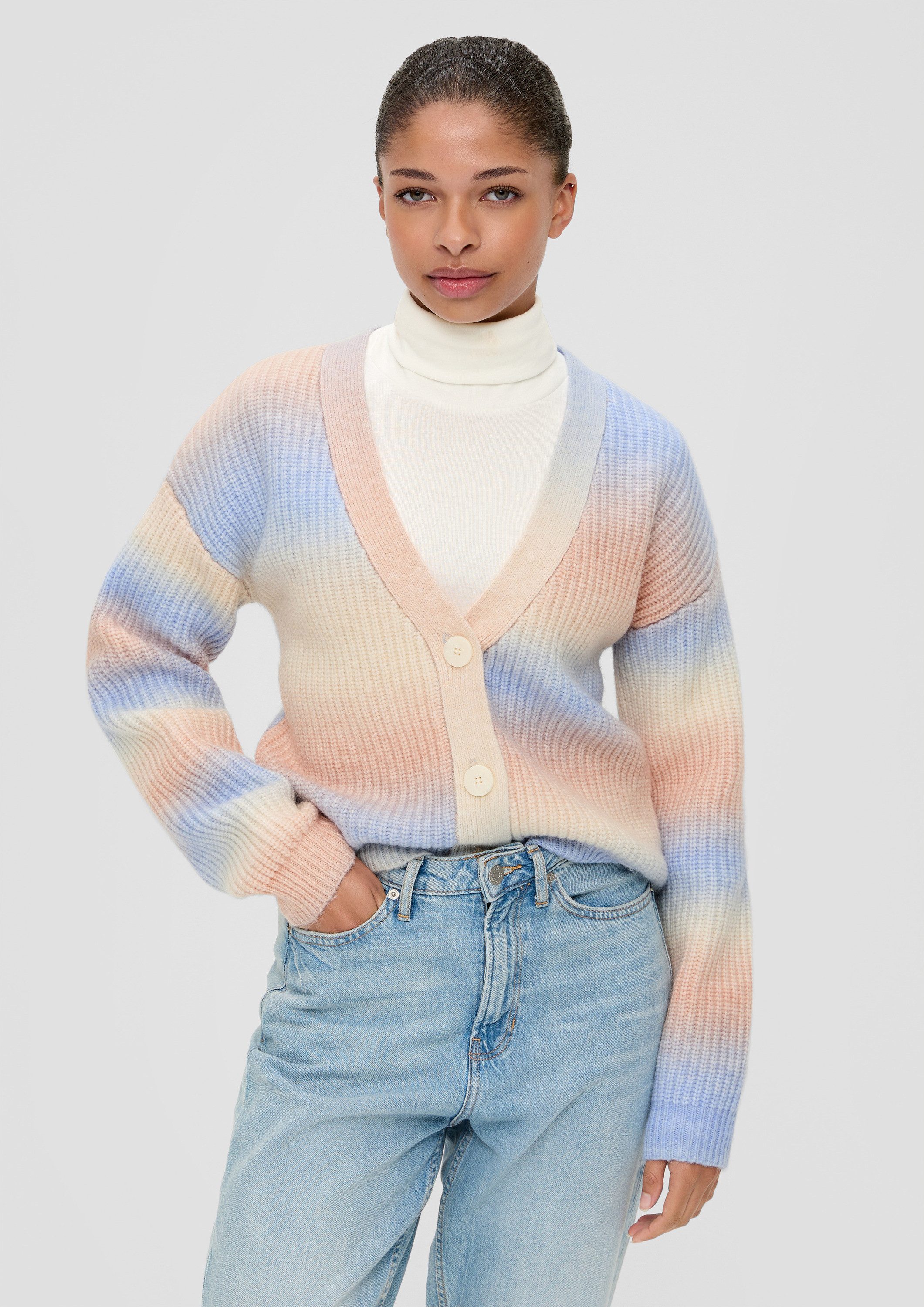QS Cardigan Strickjacke Strickjacke mit Farbverlauf