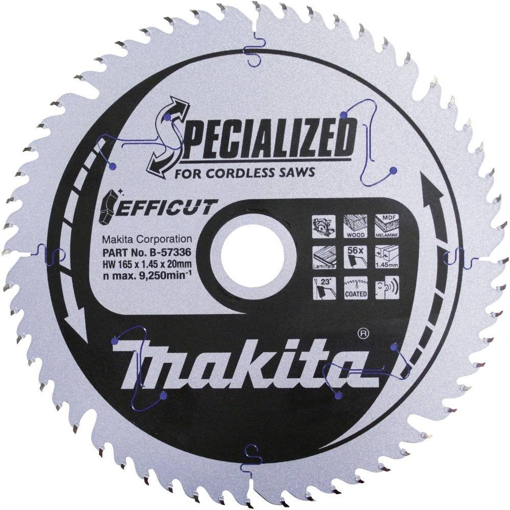 Makita Kreissägeblatt Sägeblatt 165x1.45x20, 56Z EFFICUT B-57336