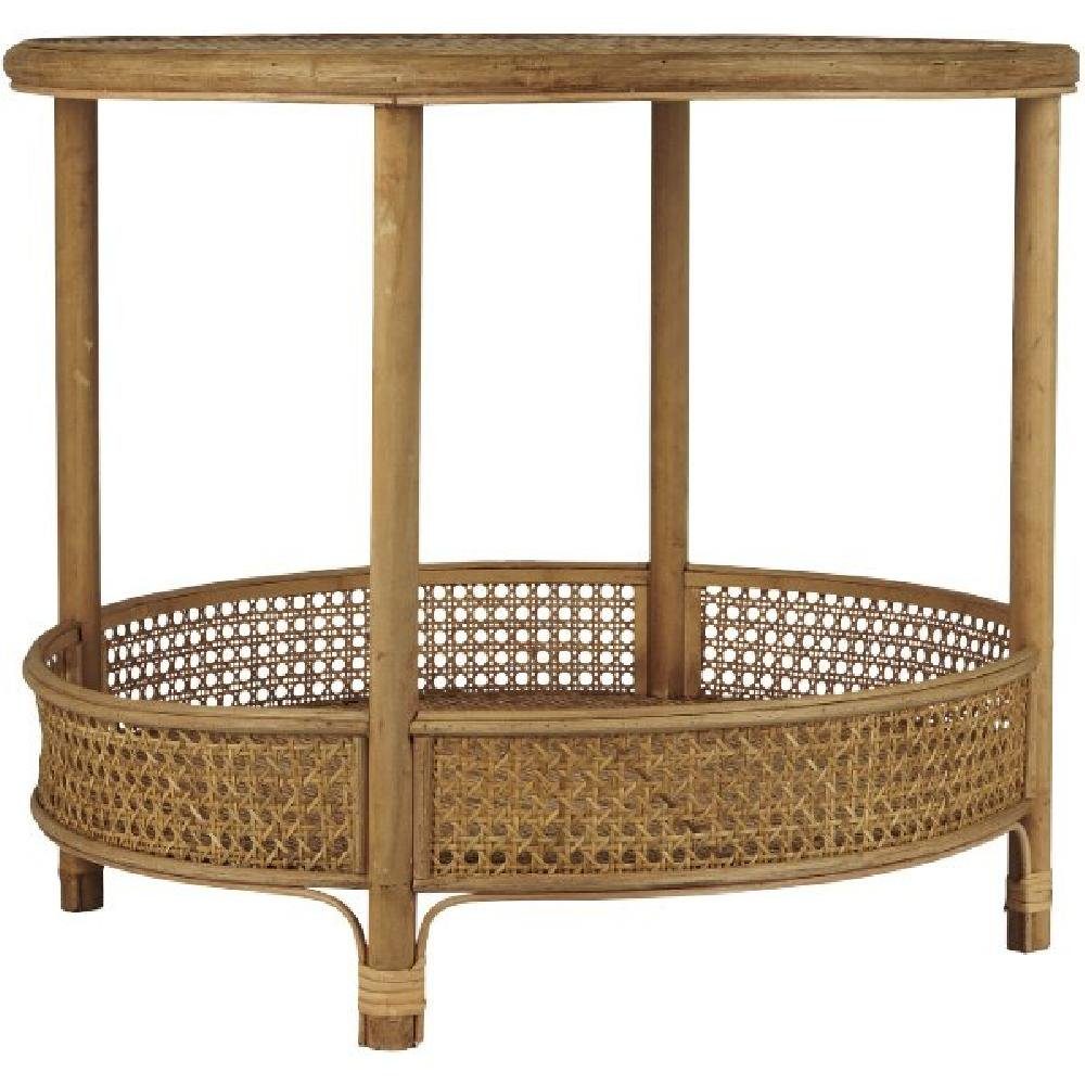 Ib Laursen Beistelltisch Ib Laursen Tisch Rund mit Ablage Rattan