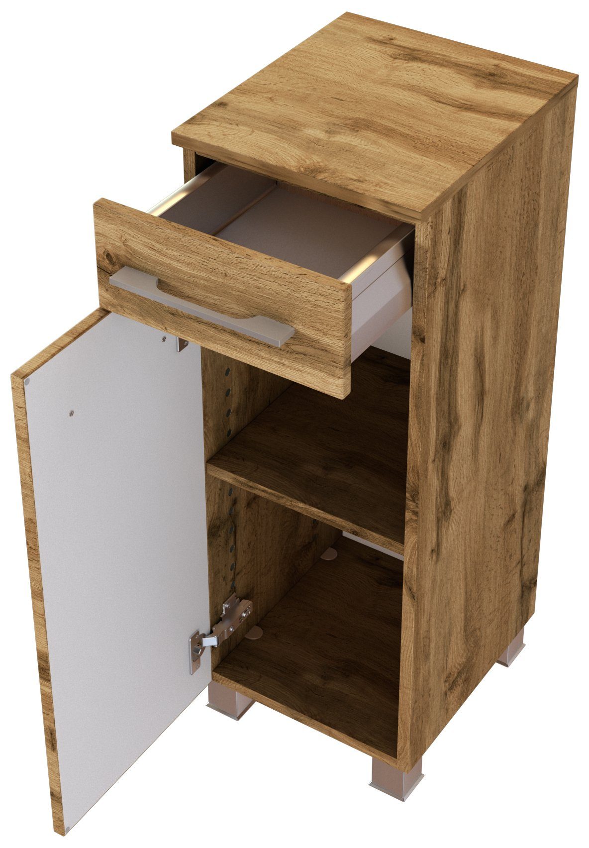 HELD MÖBEL Unterschrank Livorno 30 cm Wotaneiche/Wotaneiche