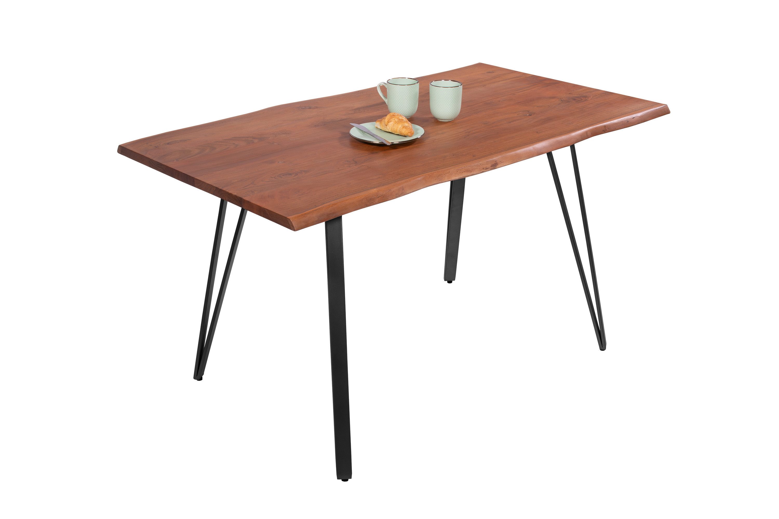 Loreno® Baumkantentisch Celia, massive Akazie, Metallgestell, günstig online kaufen