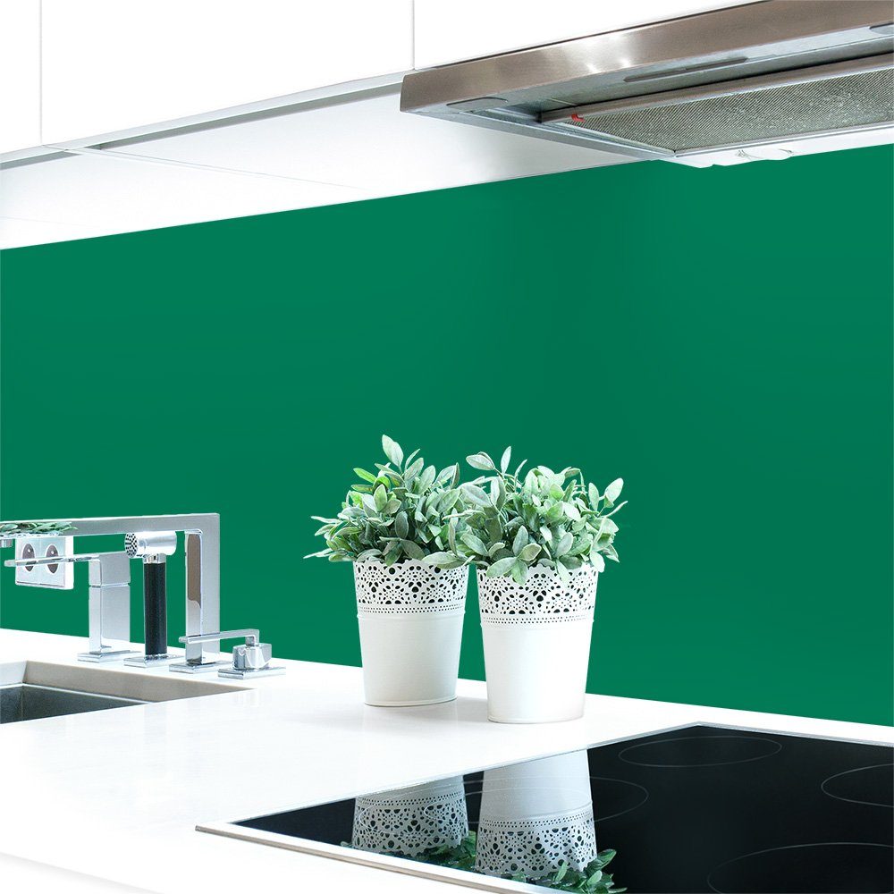 DRUCK-EXPERT Küchenrückwand Küchenrückwand Grüntöne 2 Unifarben Premium Hart-PVC 0,4 mm selbstklebend Türkisgrün ~ RAL 6016