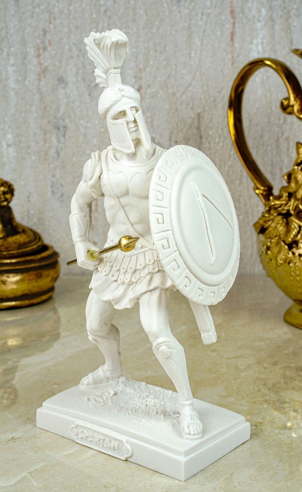 Alabaster 20 Spartan Figur cm Schatzkiste Dekofigur Kremers