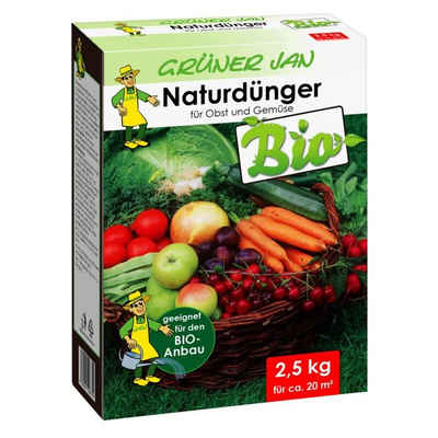 Grüner Jan Pflanzendünger 7x 2,5 kg Grüner Jan Bio-Naturdünger Obst & Gemüse Bio-Anbau, für ca.