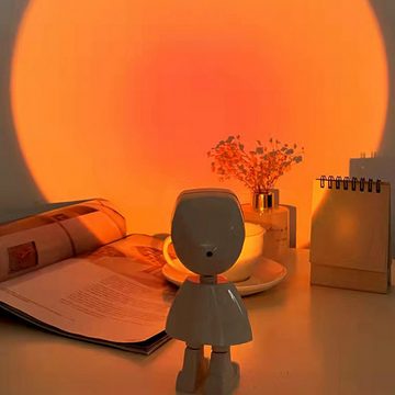 GelldG Projektionslampe LED Sonnenuntergang Lampe – Projektion Nachtlicht mit 360° Rotation