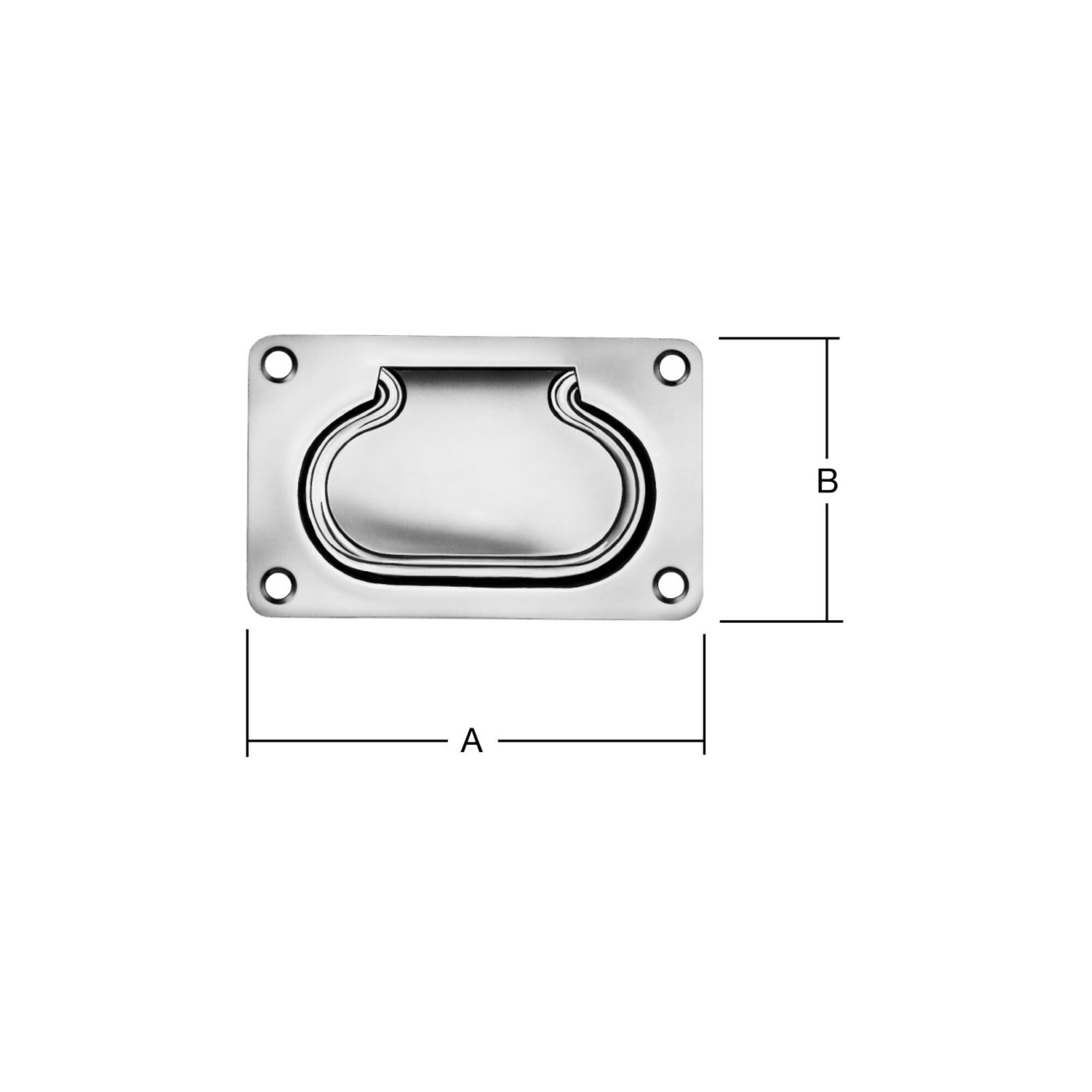 Vormann Stangengriff VORMANN Einl. Kistengriff mit abger.Kanten, 140x90mm,75mm,GriffØ8mm St