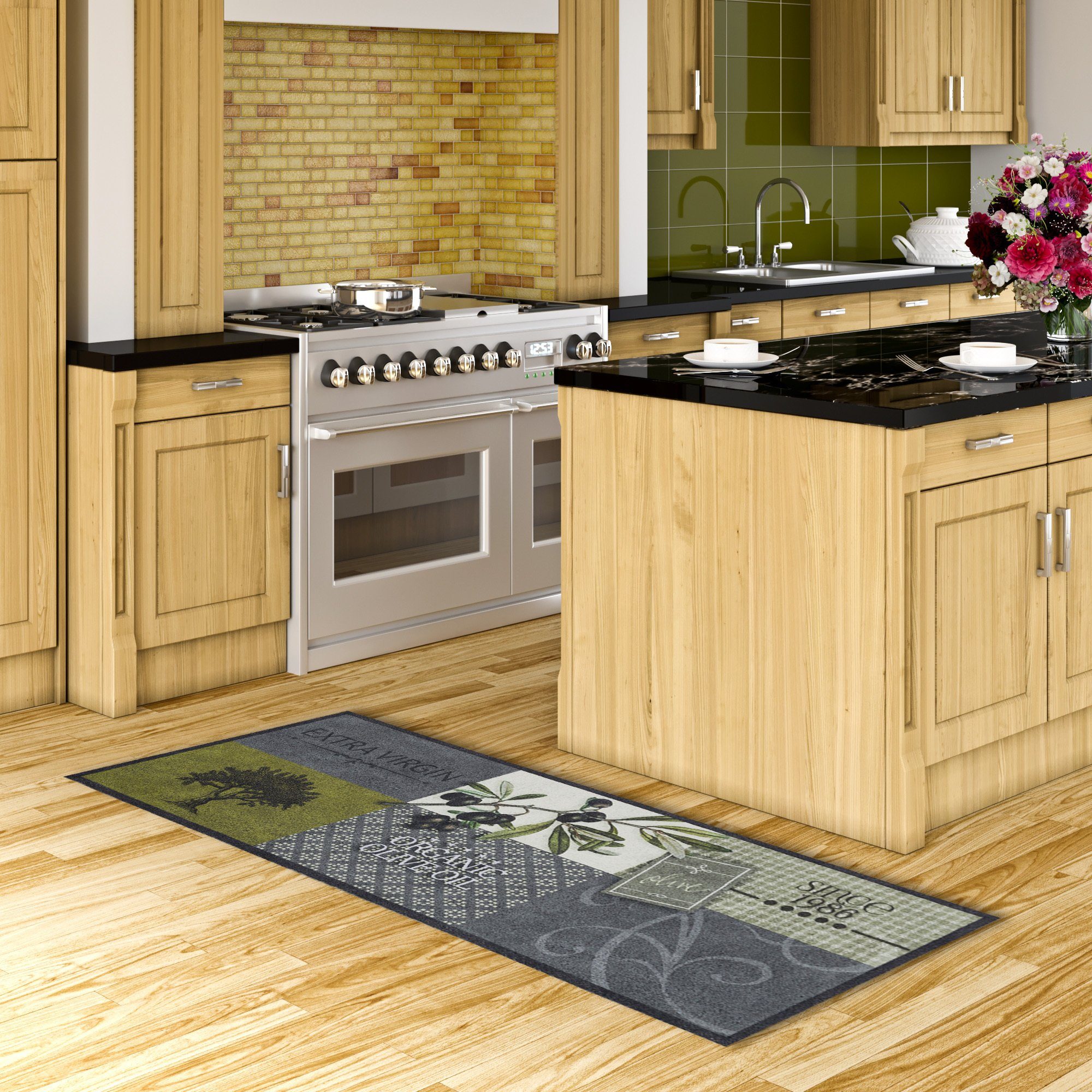 Pergamon Küchenläufer Küchenläufer Teppich Trendy Olives, günstig online kaufen