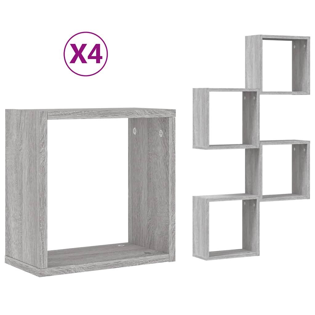 vidaXL Regal Würfelregale 4 Stk. Grau günstig online kaufen