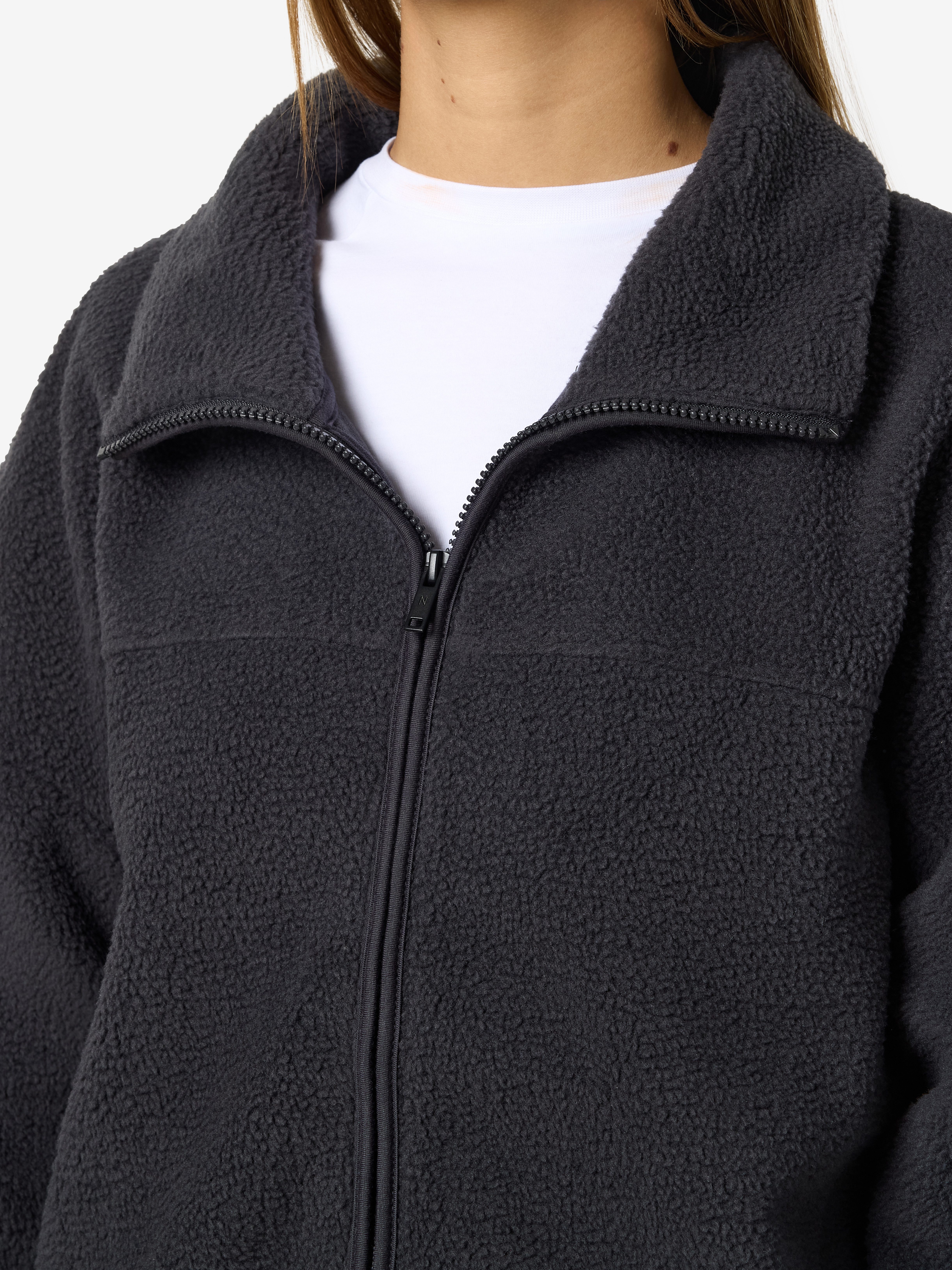Noisy may Fleecejacke NMCOZY L/S ZIP SWEATER JRS NOOS Polyester, relaxed fit