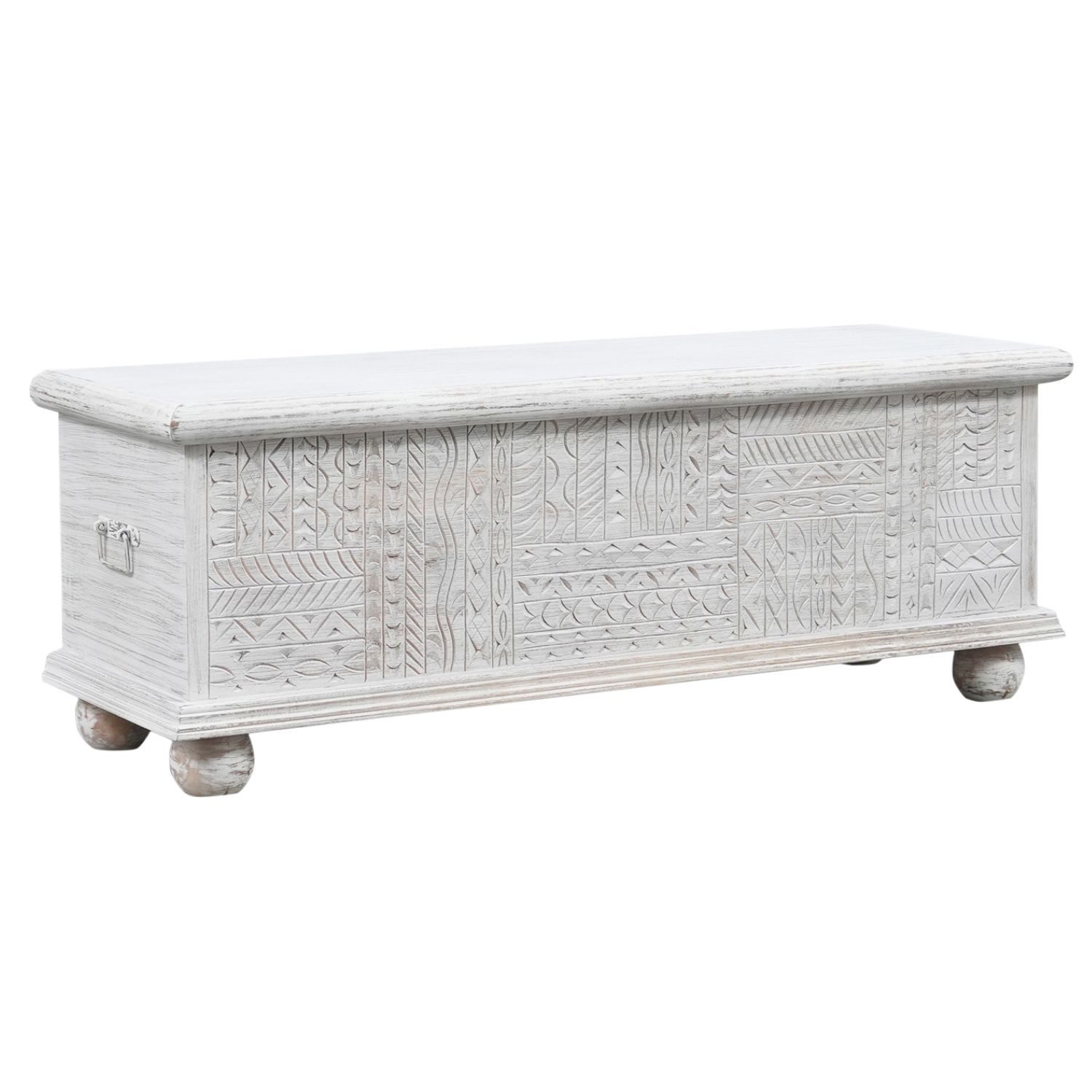 Marrakesch Orient & Mediterran Interior Truhe Massivholz-Truhe Dayyan handgemachte Möbel Sitztruhe Betttruhe 116 cm (1 St), Handarbeit