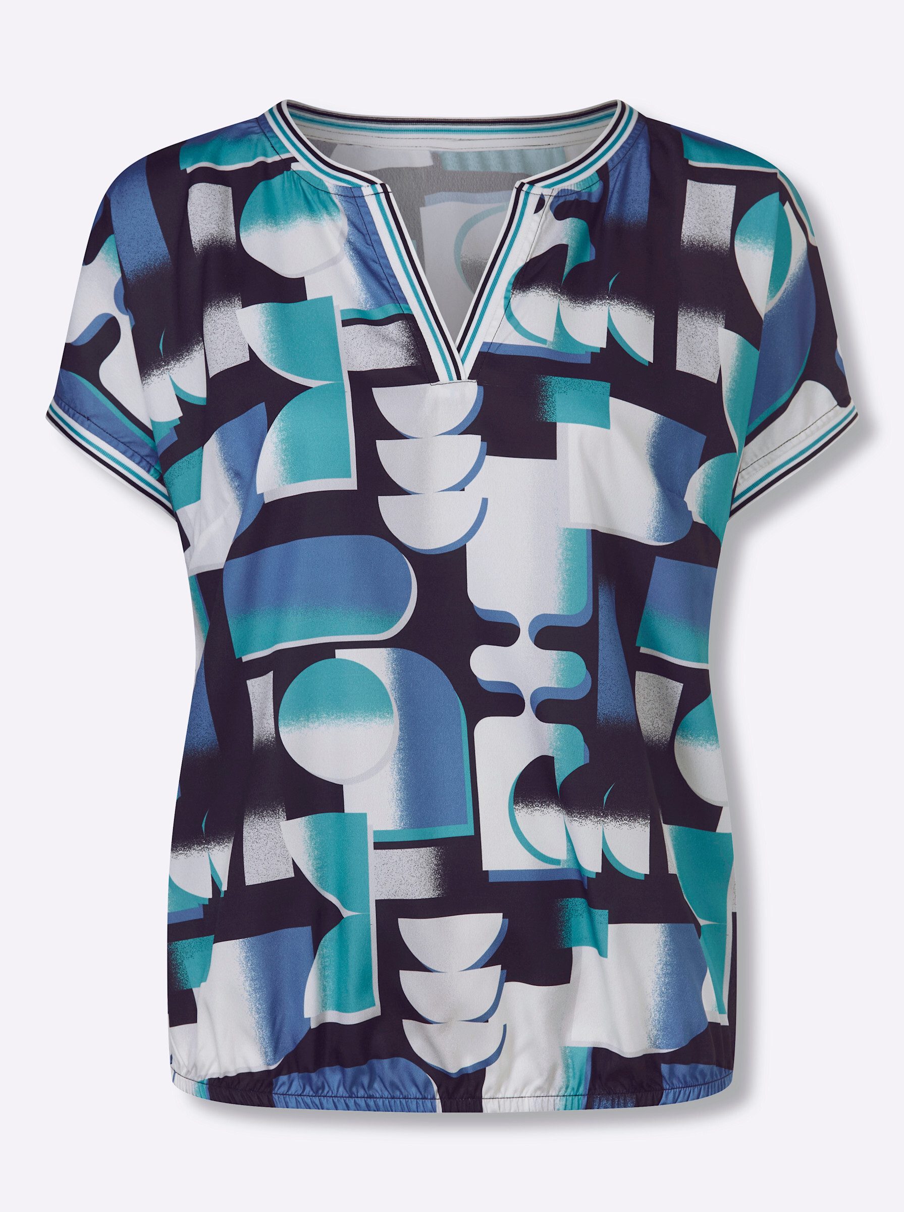 Klassische Bluse Schlupfbluse Kurzarm