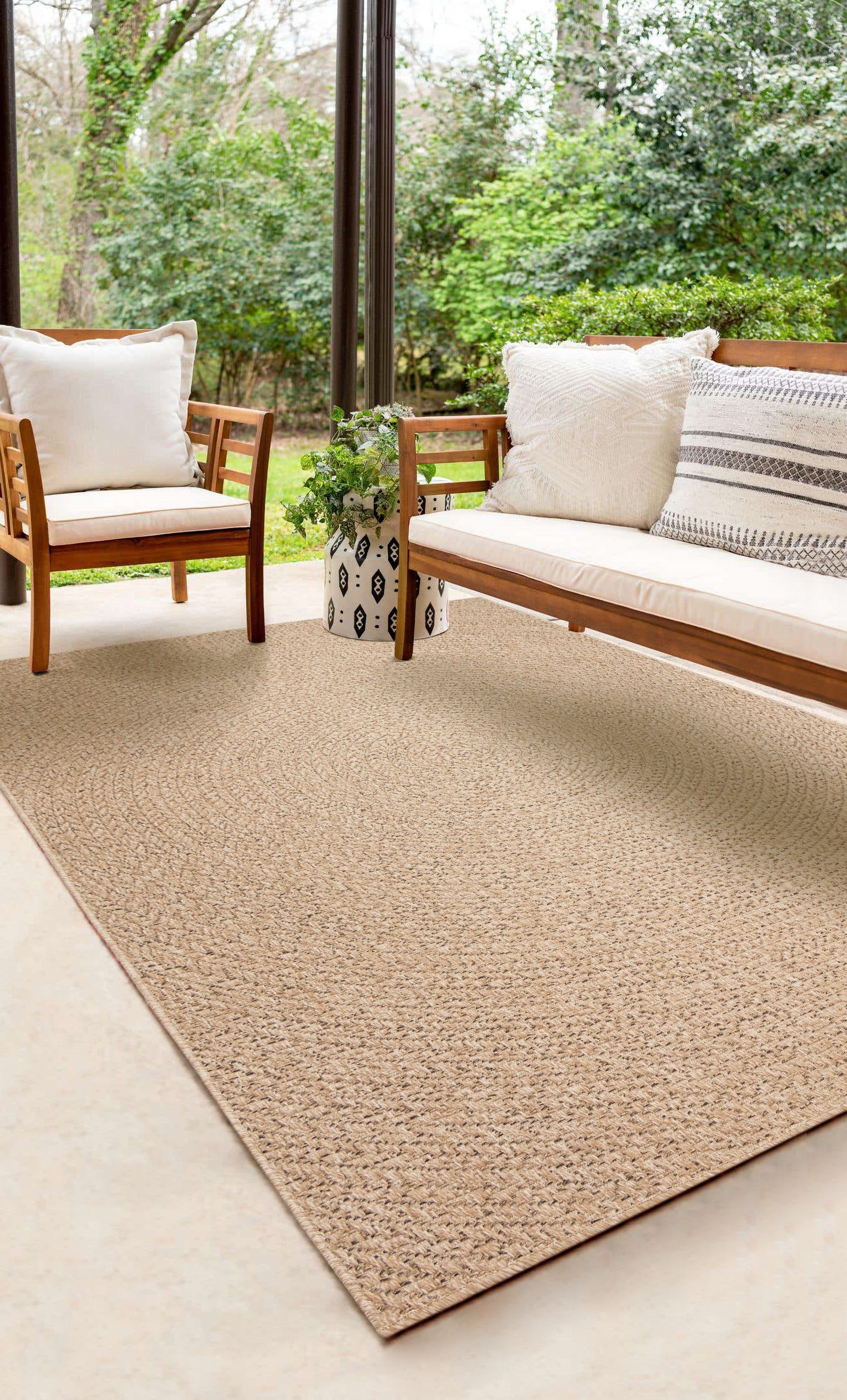 Rechteck, Jute, - robuster Outdoor the Indoor, In- carpet carpet, Teppich Outdoor, und Terrasse, Garten, Kansas Teppich, Balkon the