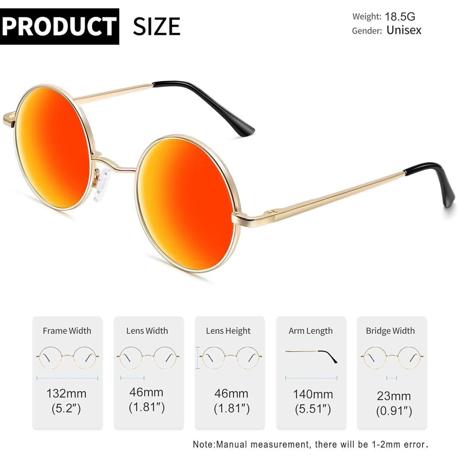 LuxusKollektion Retrosonnenbrille Sonnenbrille rund A13 orange Rot Verspiegelt Wie die Bilder