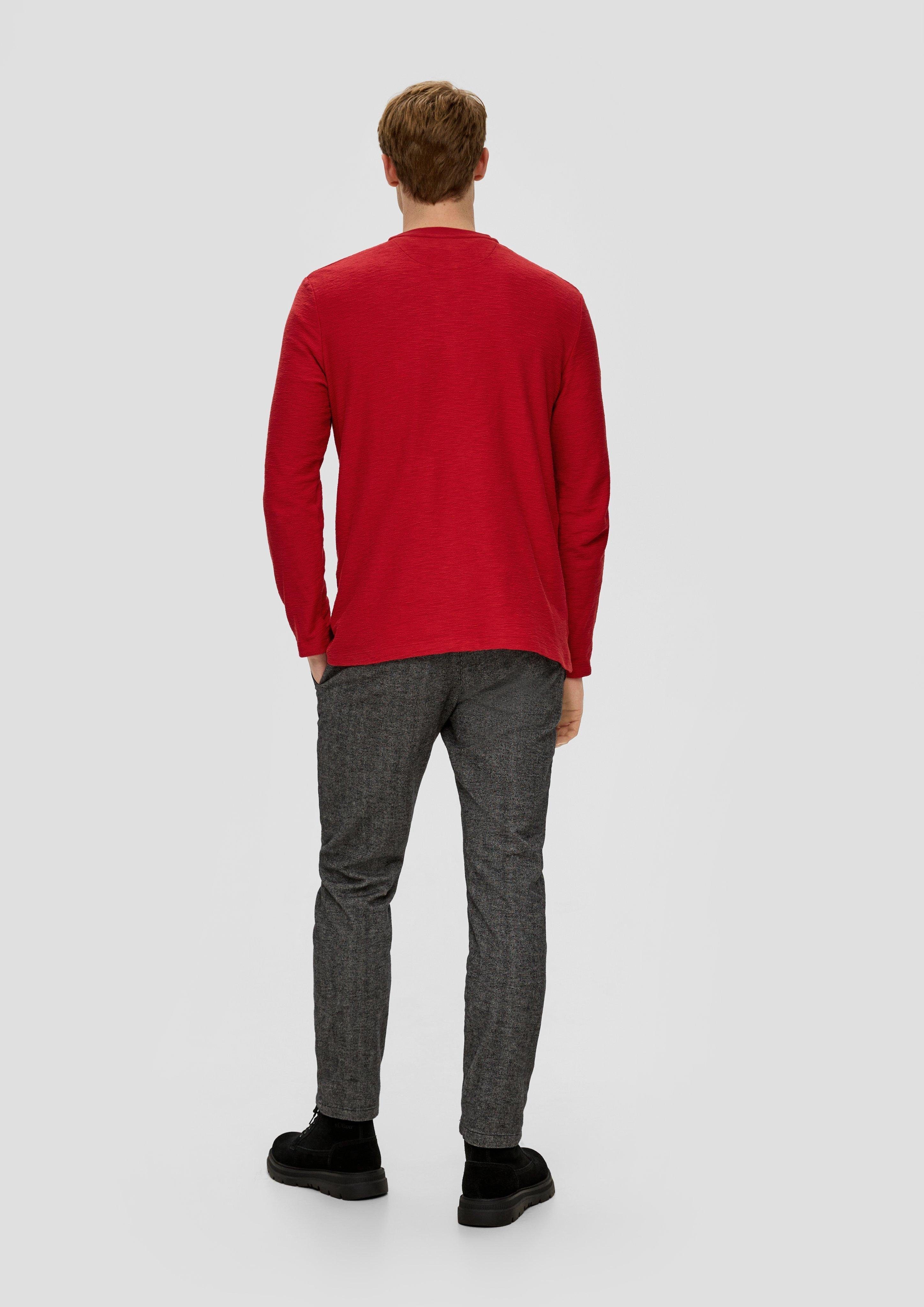 Longsleeve in s.Oliver Slub-Yarn-Qualität chilirot Langarmshirt