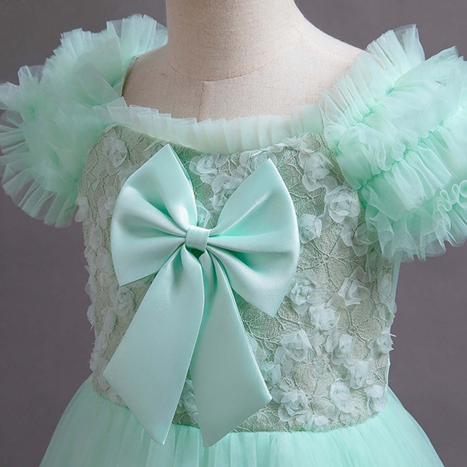 Daisred Tüllkleid Kinderkleider Abendkleider Ballkleid Grün Prinzessinnenkleider