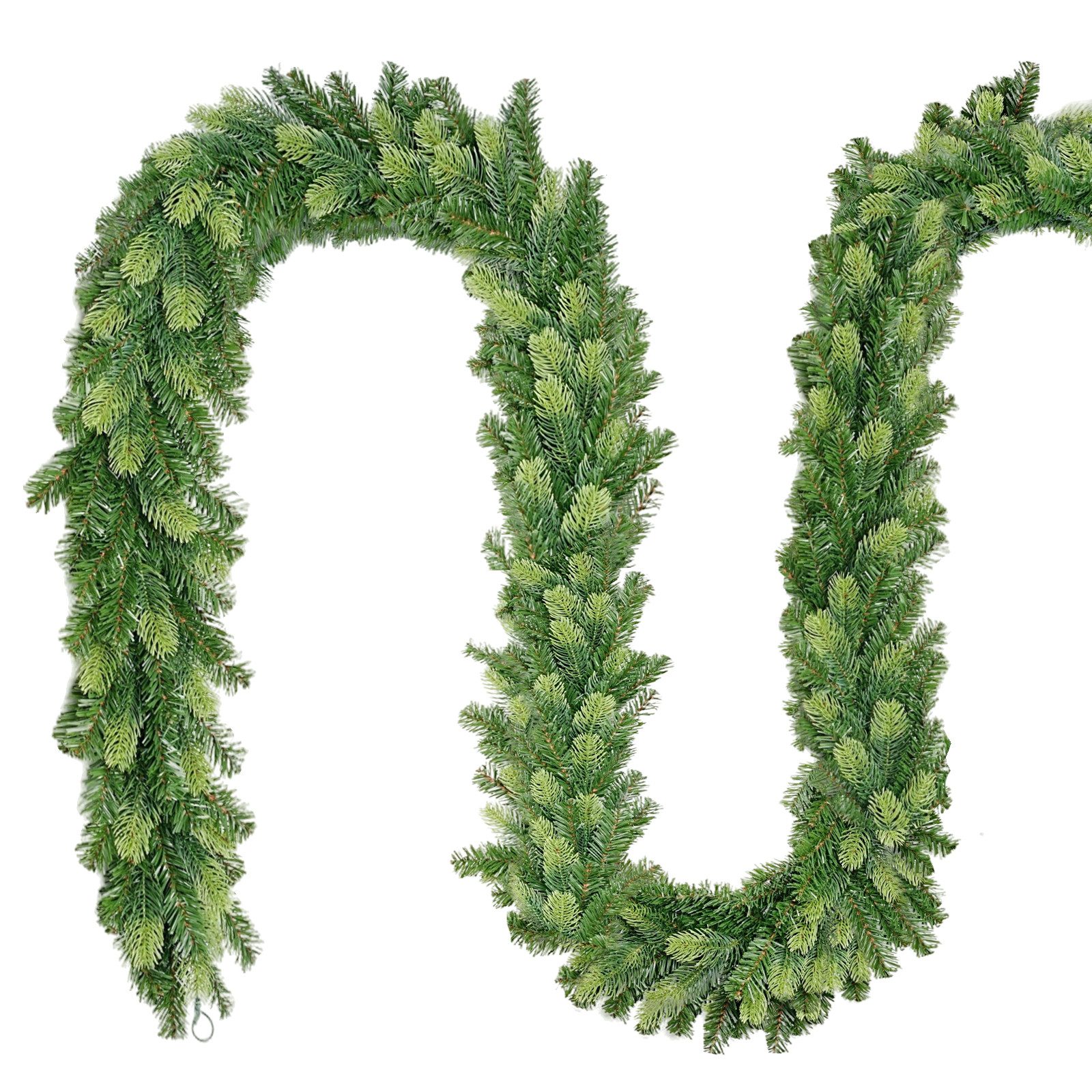 Kunstgirlande 1,8 m 3 m 5 m Weihnachtsgirlande Außen Tannengirlande Spritzguss, Salcar, 180 cm mit 110 Zweigen (50 PE + 110 PVC)