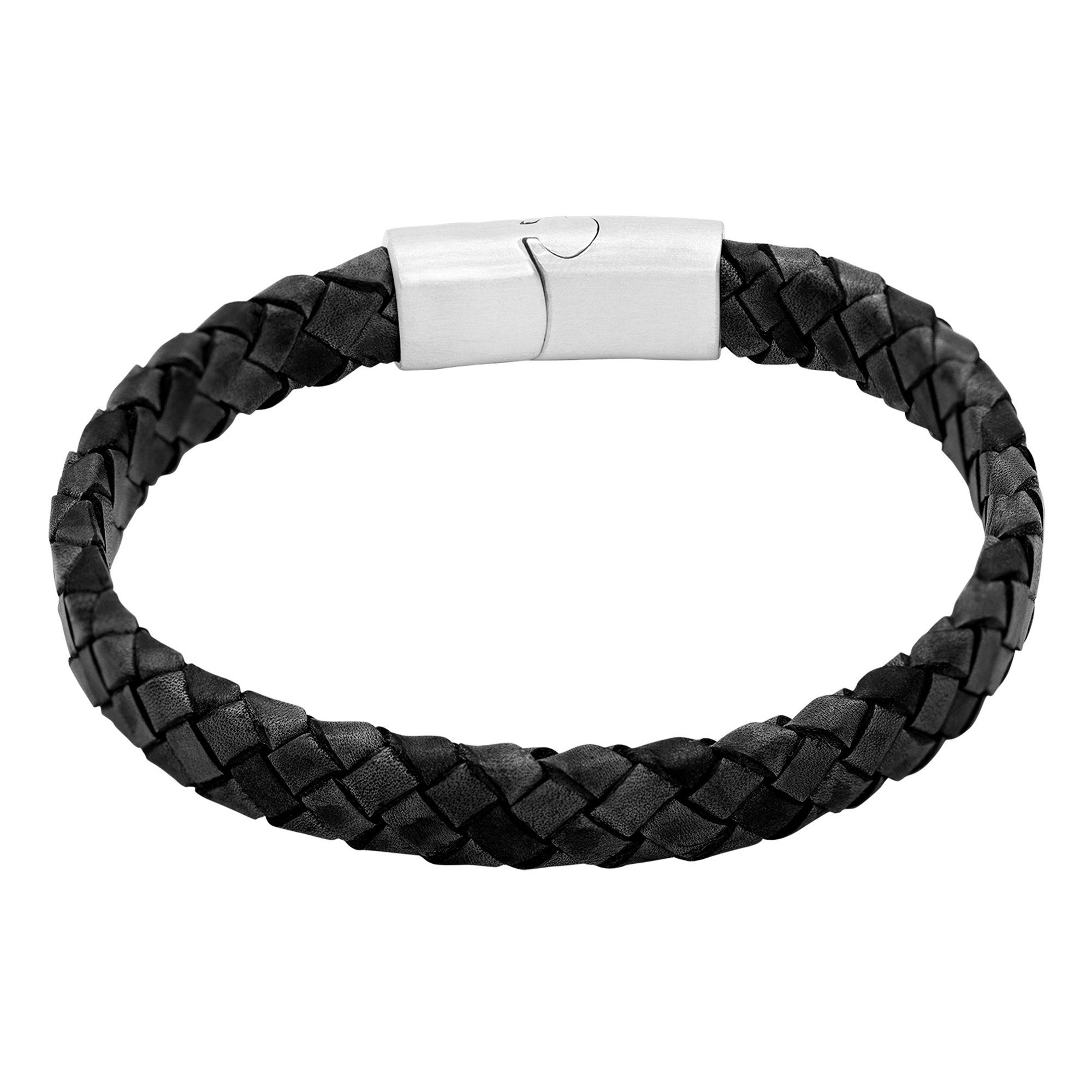 Heideman Armband Lederarmband Mika (Armband, inkl. Geschenkverpackung), Echtlederarmband, Männerarmband, Männerlederarmband schwarz