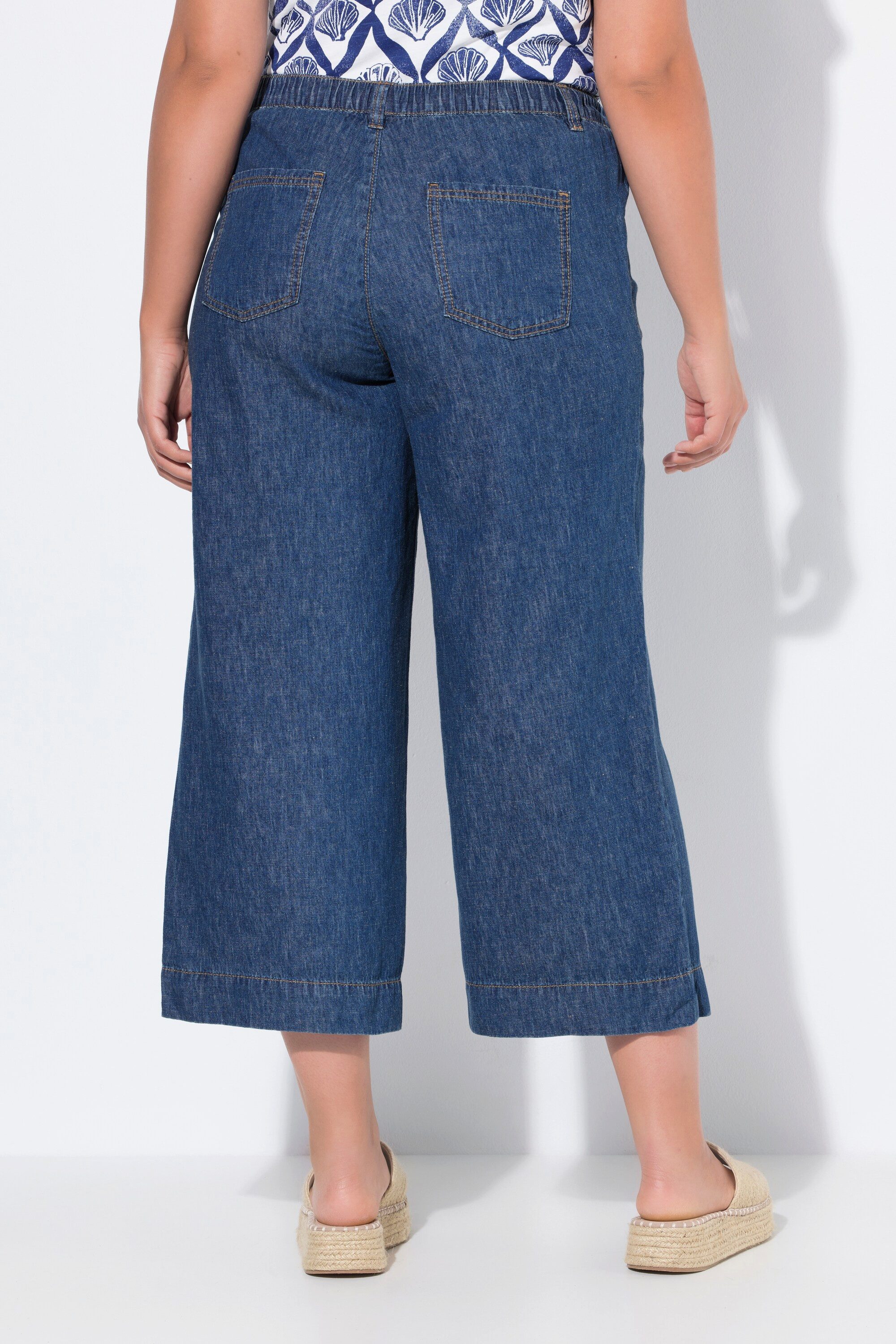 Laurasøn Regular-fit-Jeans Leinenmix-Culotte wadenlang weites Bein