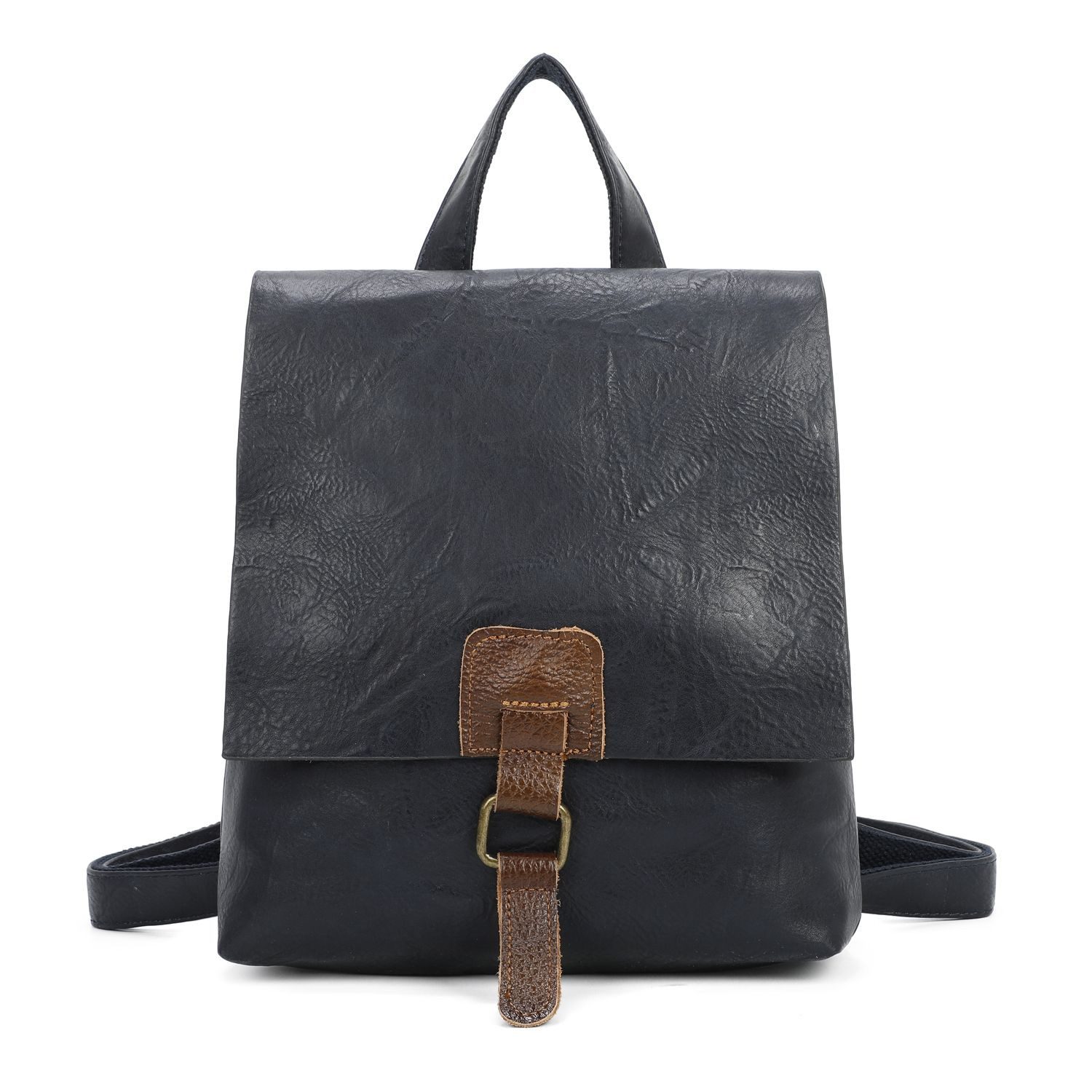 ITALYSHOP24 Rucksack Damen Schultertasche Backpack Umhängetasche CrossBody Leder Optik Bag, Geräumiges Hauptfach, praktische Fächer, komfortabel, leicht & robust