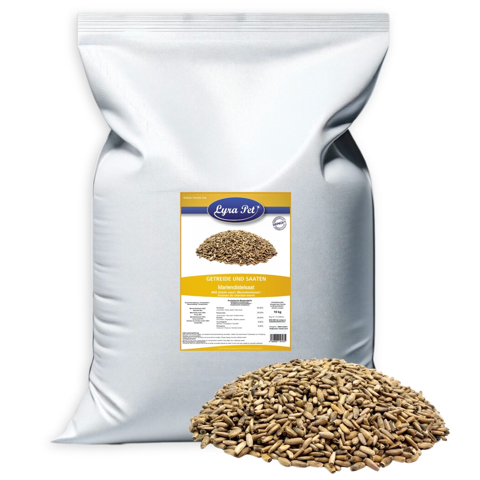 Lyra Pet 10 kg Lyra Pet® Mariadistelsaat Vogelfutter, für: Wildvogel