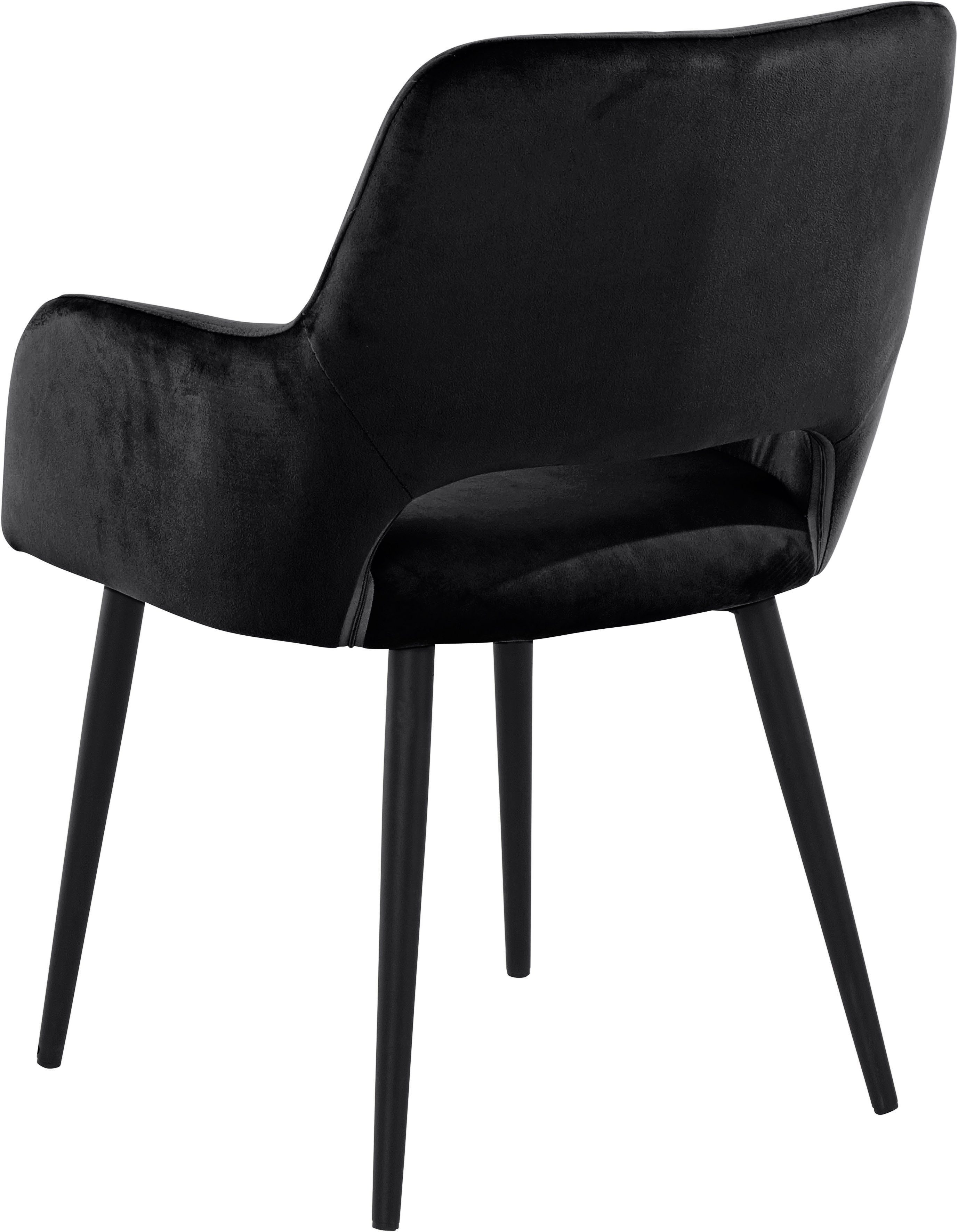 Leonique Esszimmerstuhl Franca (Set, 2 St), Sitz in Samtvelours, Rückenlehne mit Rautensteppung, Sitzhöhe 48 cm