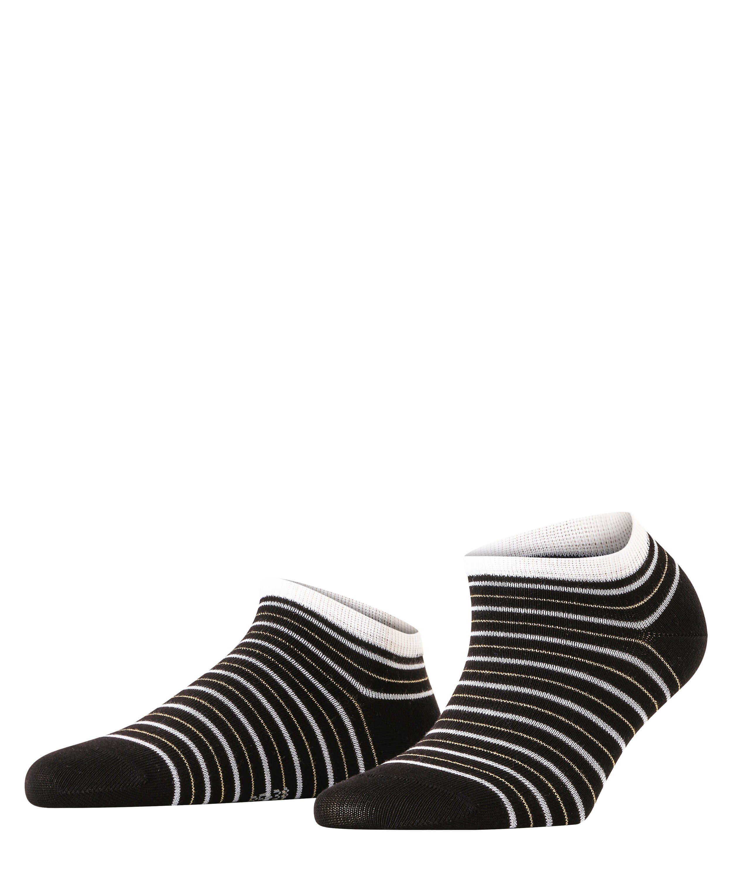 Shimmer (1-Paar) mit black Stripe Lurexgarn Sneakersocken (3000) FALKE