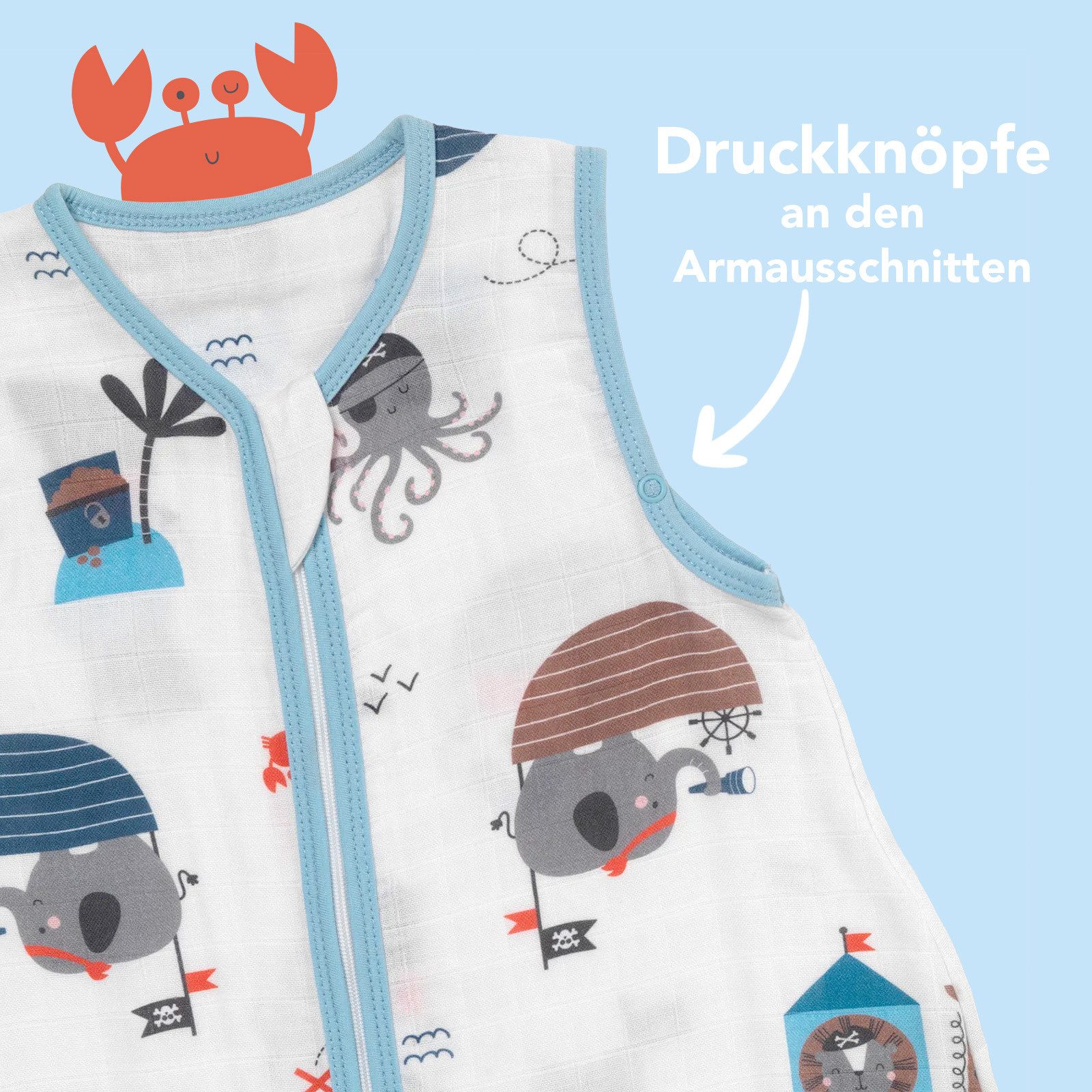 Schlummersack Kinderschlafsack Musselin Schlafsack mit Füßen, günstig online kaufen
