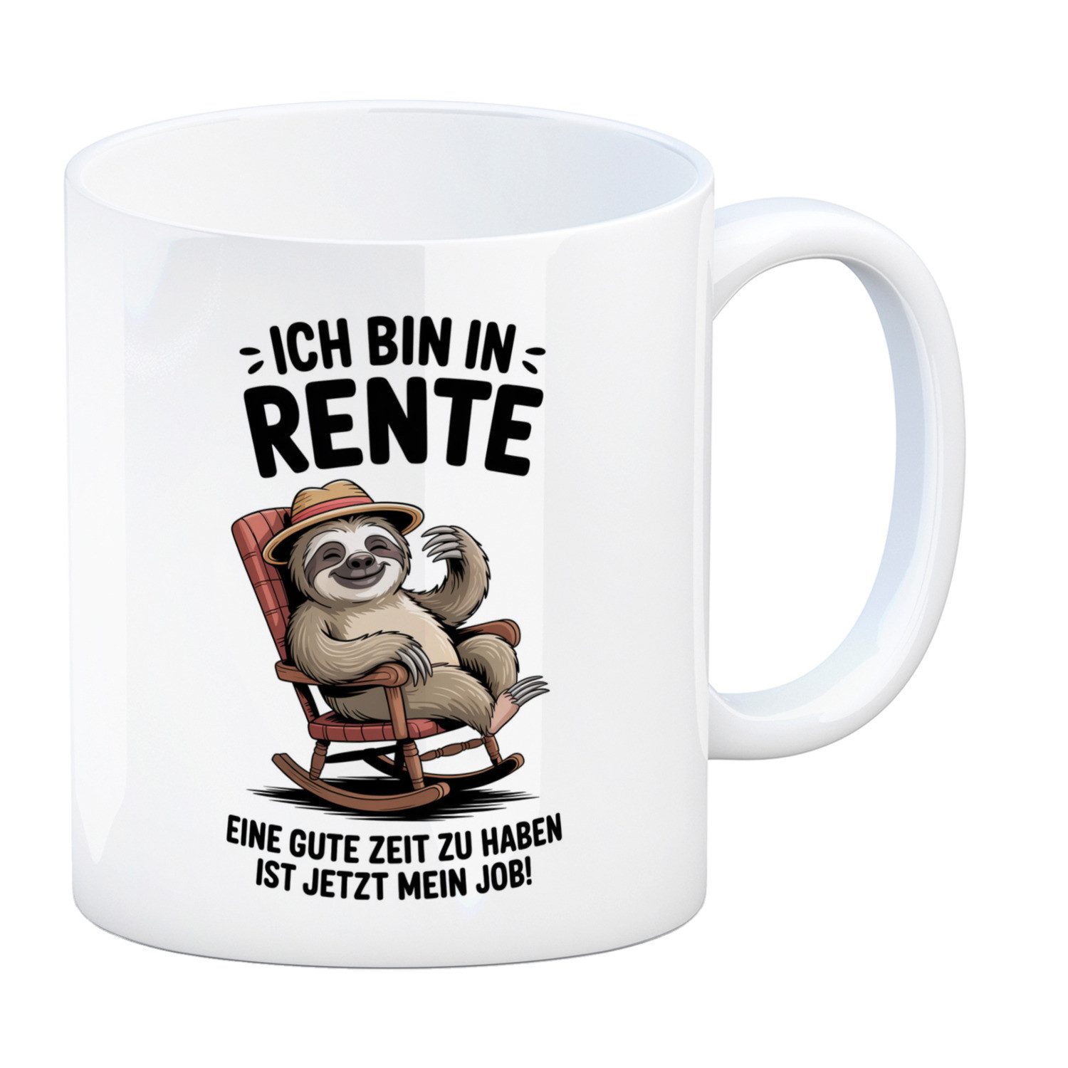 speecheese Tasse Faultier Ruhestand Kaffeebecher für Rentner