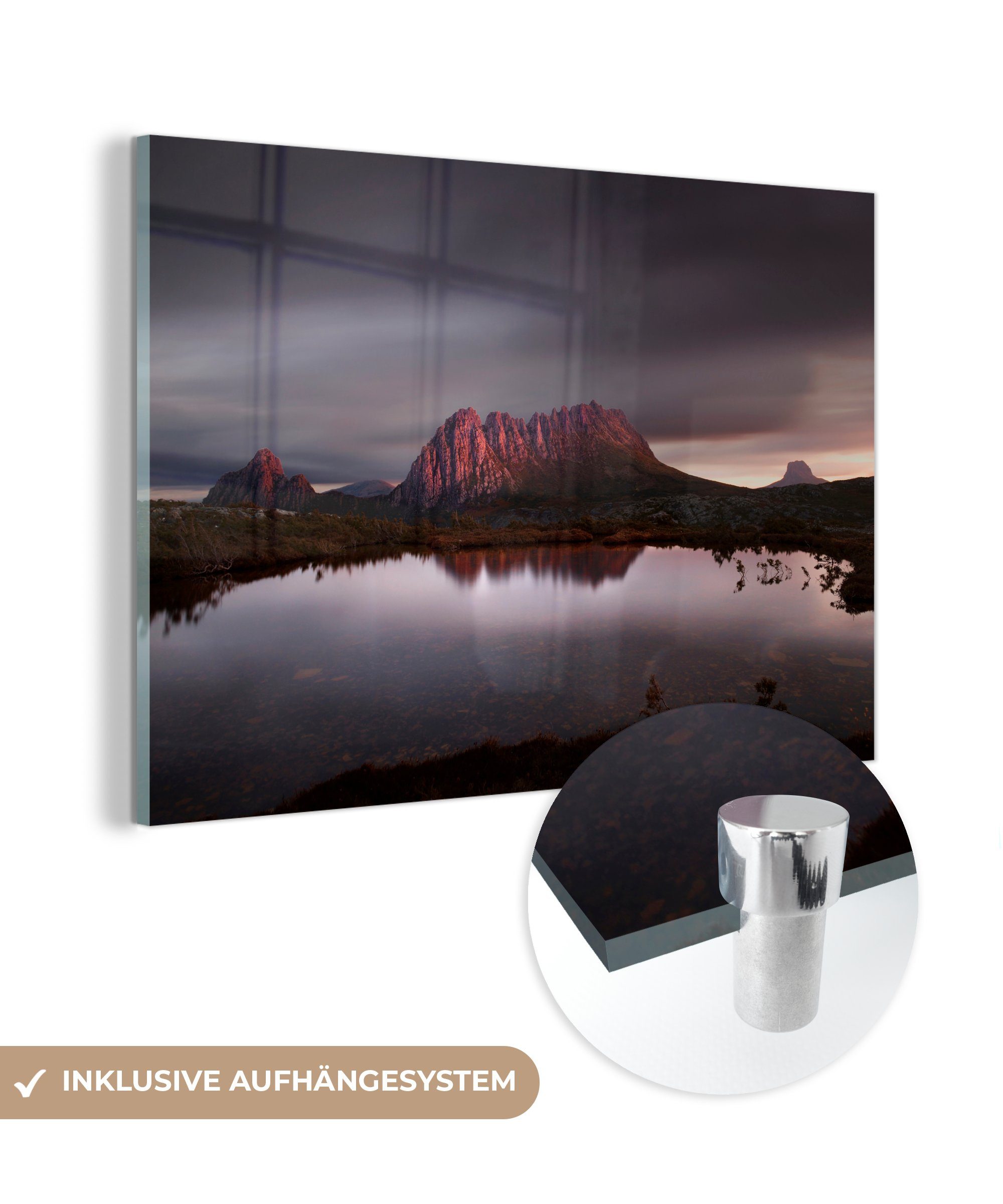 MuchoWow Acrylglasbild Sonnenaufgang am Cradle Mountain in Tasmanien, (1 St), Acrylglasbilder Wohnzimmer & Schlafzimmer