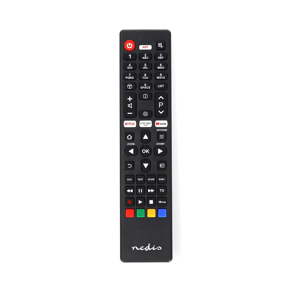 Nedis TVRC45TCBK Universal-Fernbedienung (Infrarot, vorprogrammiert, kompatibel mit TCL/Thomson, Shortcut Tasten)