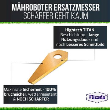 Filzada Mährobotermesser 30x Titan Messer Klingen geeignet für Bosch Indego Mähroboter Scharf