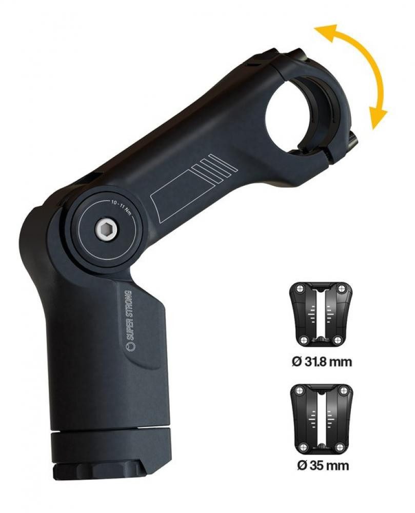 Fahrradlenker by,schulz Vorbau Alpha Pro SDS Super-Strong 65 mm schwarz - verstellba