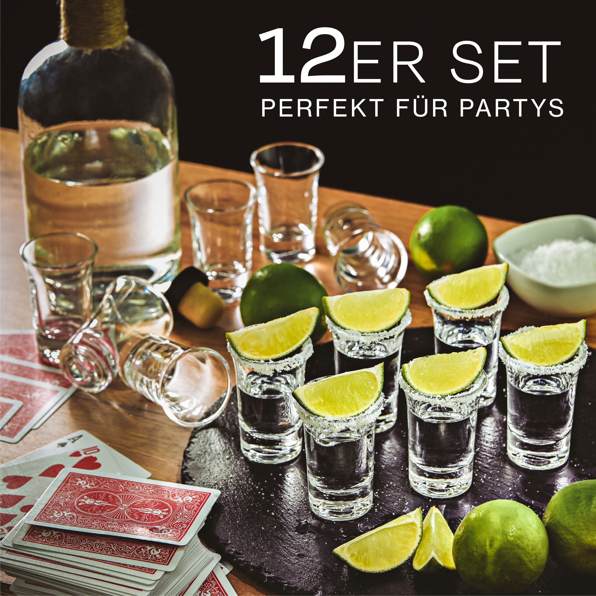 Praknu Schnapsglas 12 Schnapsgläser aus Glas 4cl - Spülmaschinenfest - Standfest dank, 12-tlg., Glas, Spülmaschinenfest - Standfest dank dickem Boden - Pinneken, Pinnchen