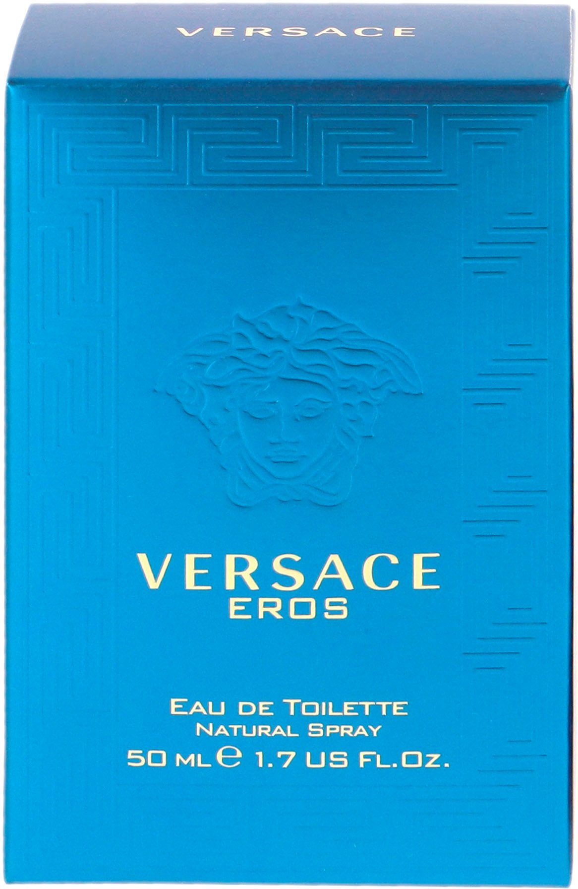 Versace Eau de Toilette Eros, Würzig-süßer Duft mit Minze, Tonkabohne, Geranie, Vanille und Vetiver.