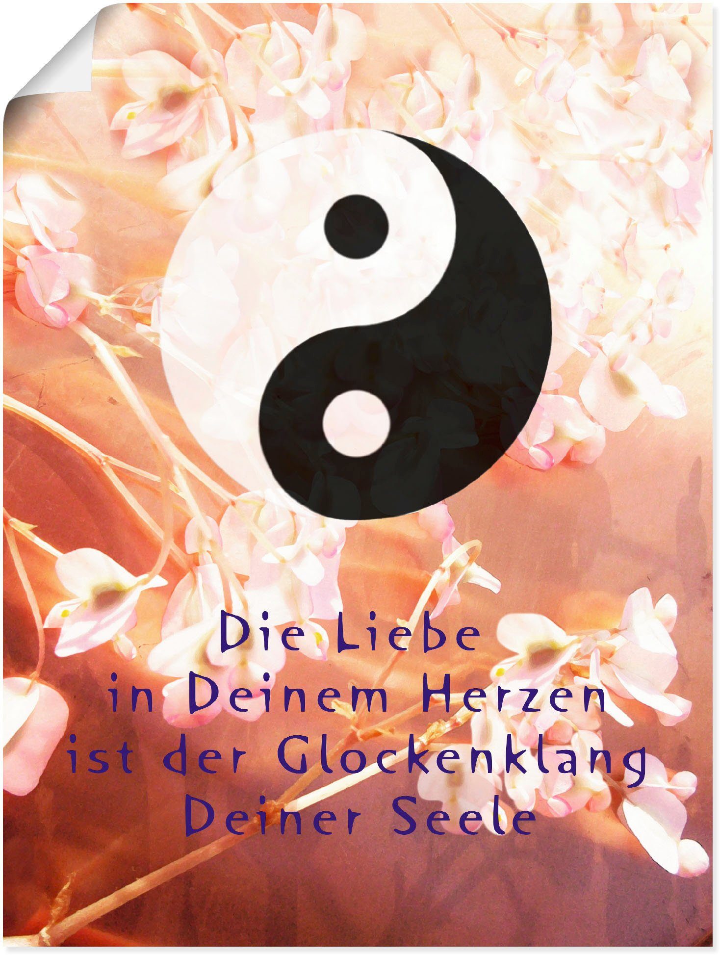 [Sorgfältig ausgewählte Produkte] Artland Wandbild Glockenklang, Yin Alubild, Leinwandbild, versch. Spirituelle als Bilder in St), Größen Yang Wandaufkleber Poster (1 oder