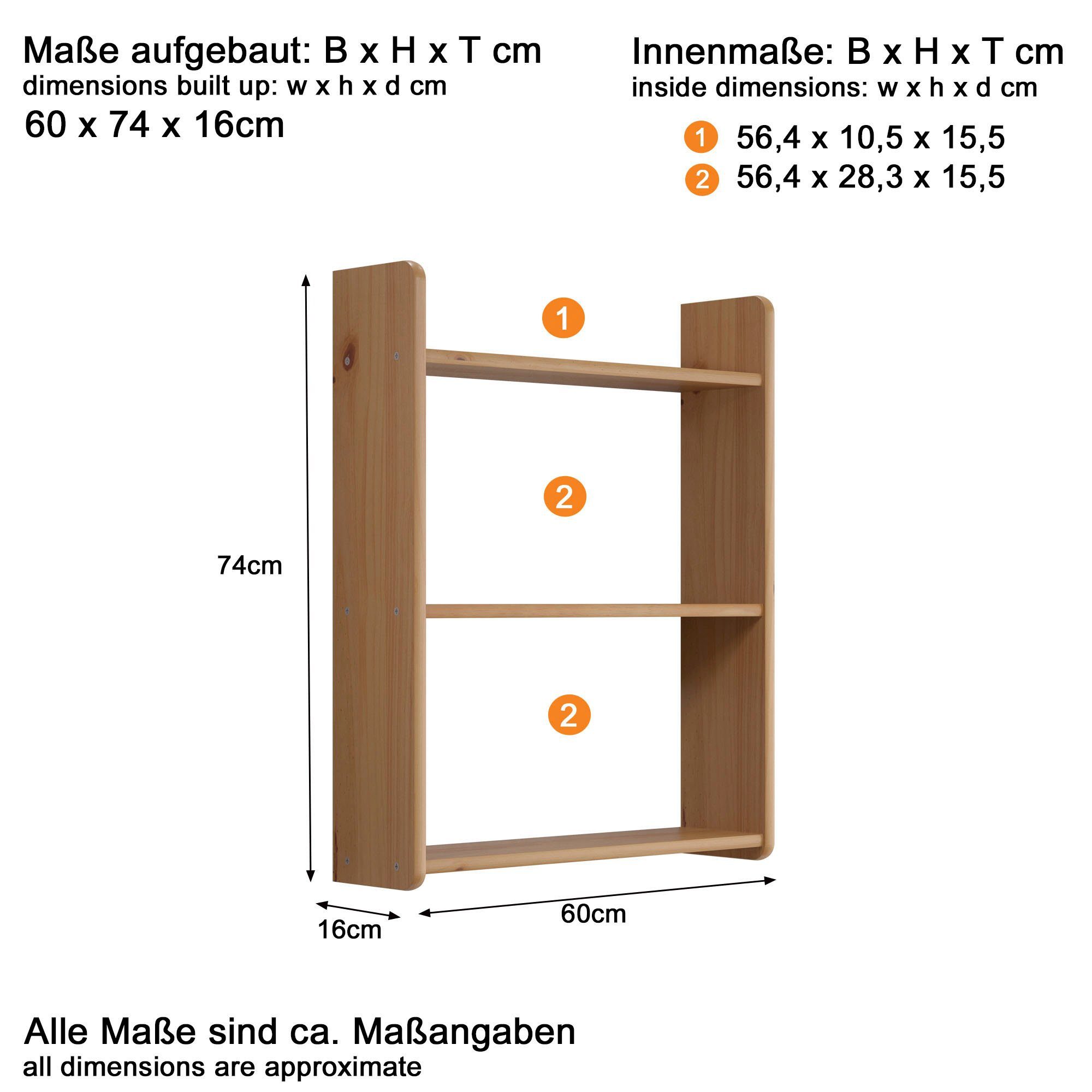 INTER-FURN Wandregal Mestre, Tolle Erweiterung lackiert der Kiefer, Mestre lackiert Interfurn | Massivholz Honigfarben Honigfarben Massivholz Kiefer, Möbel