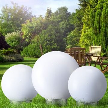 etc-shop LED Gartenleuchte, LED-Leuchtmittel fest verbaut, 3er Set LED Solar Außen Leuchten Balkon Beleuchtung Garten Deko Steck