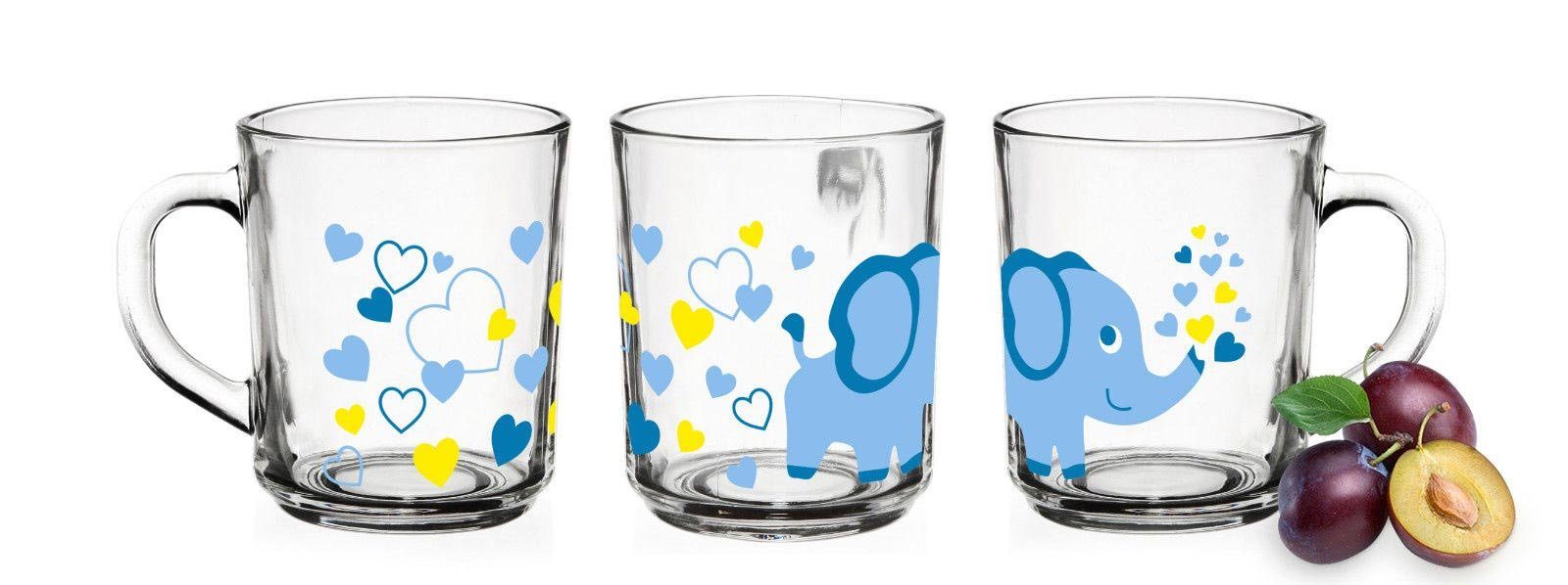 Sendez Teeglas 6 Tier-Motiv Becher Tassen 230ml Kindergläser Trinkgläser Saftgläser, Glas