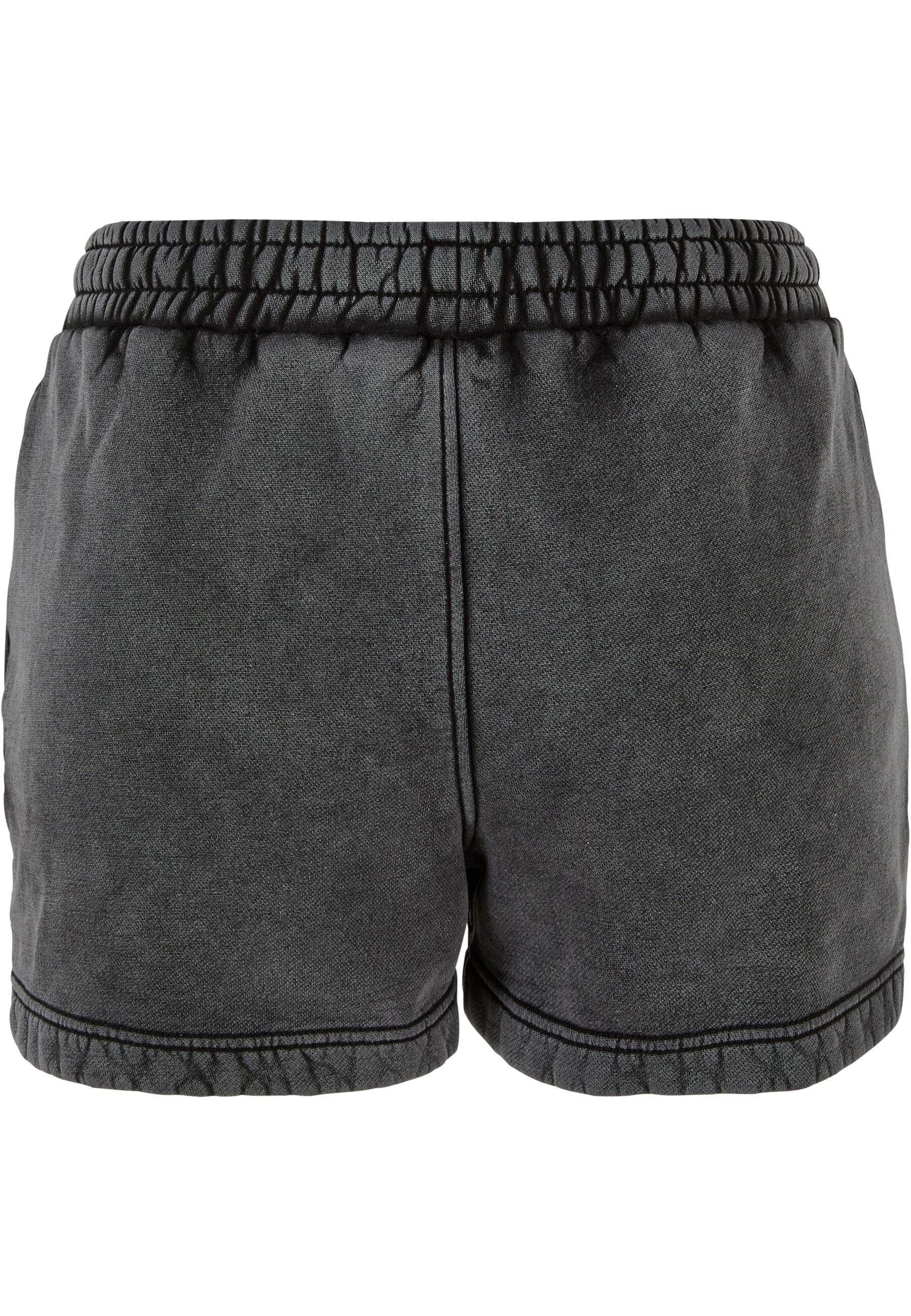 URBAN CLASSICS Sweatshorts Damen Washed Stone Ladies Shorts (1-tlg) black