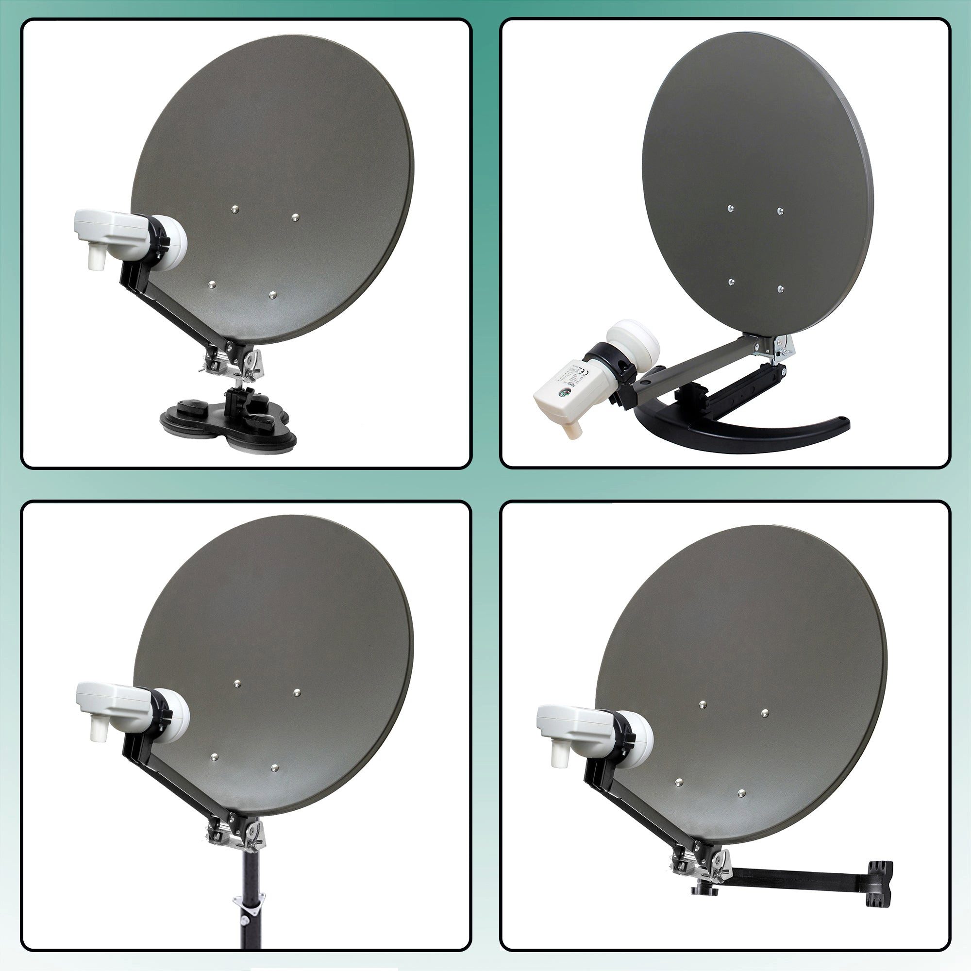 Xoro MCA 38 Camping-Satellitenanlage 38,5 cm mit LNB und Satfinder SAT-Antenne (38,5 cm, Stahl, Mobiles Sat‑Set im Koffer mit 38,5‑cm Spiegel und LNB)