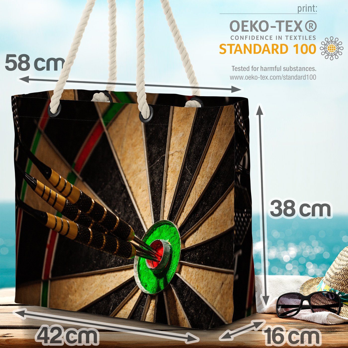 VOID Strandtasche (1-tlg), Dart Spiel Dartpfeil dartscheibe perfektion erfolg drei s spiel Sport